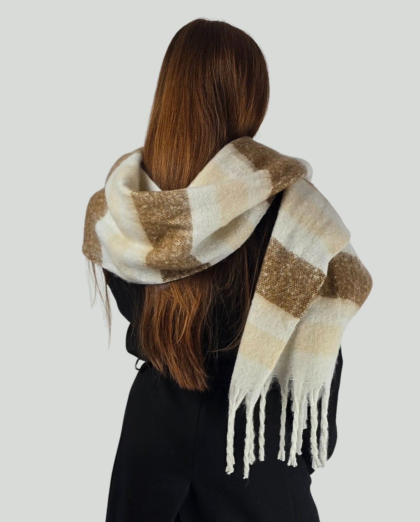 Sciarpa a righe con frange - Soho Moda Mare