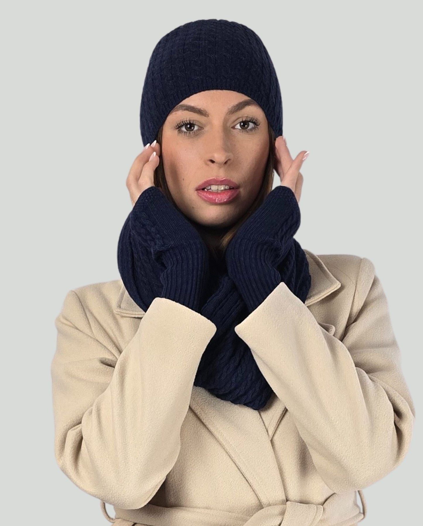 Manicotto cachemire Blu - Soho Moda Mare