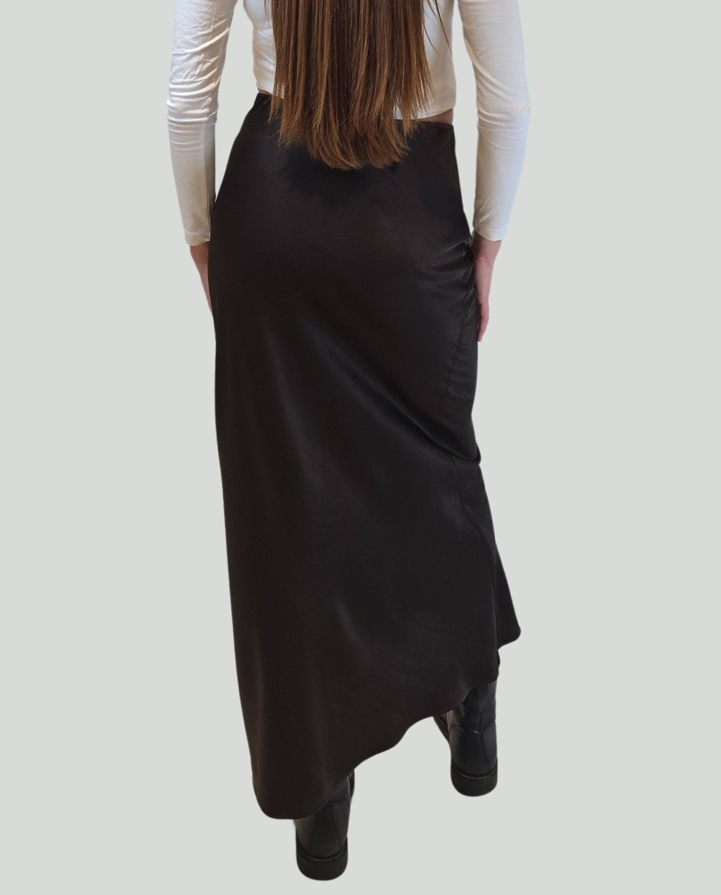 Gonna raso moka - Soho Moda Mare