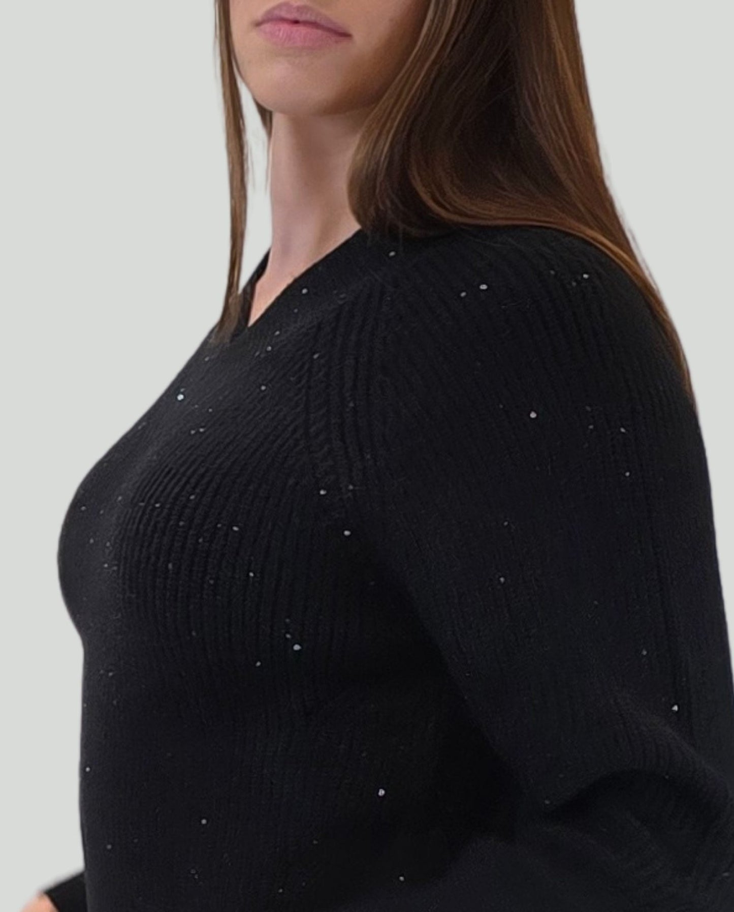 Pullover Nero punti luce - Soho Moda Mare