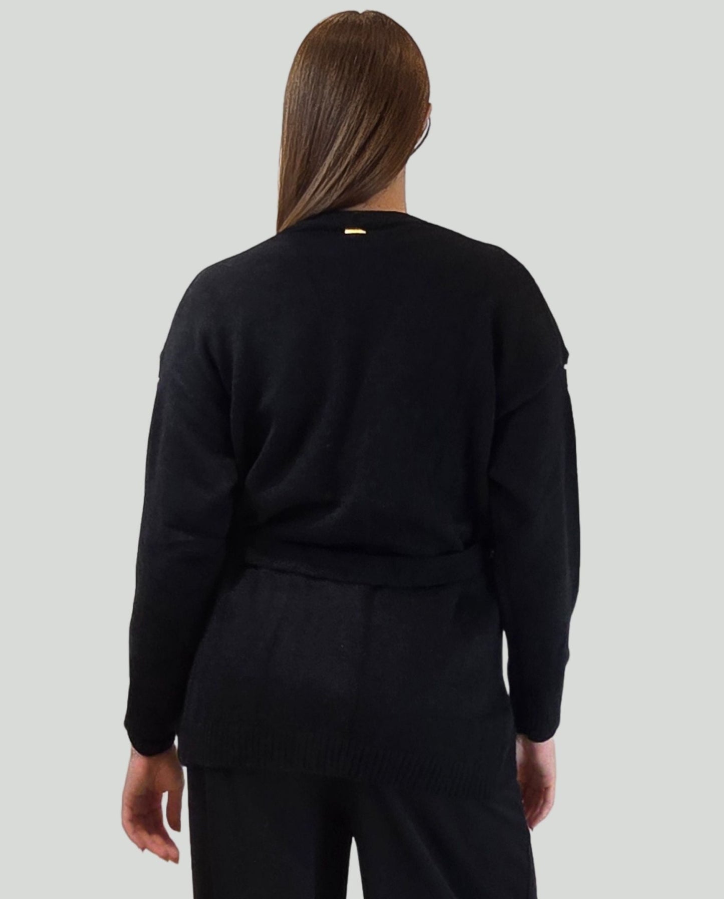 Cardigan nero perle - Soho Moda Mare