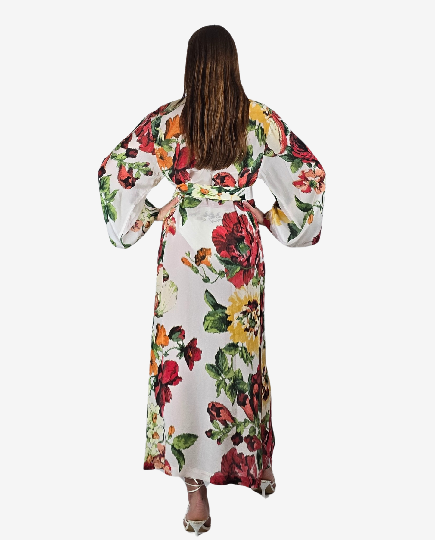 Kimono Lungo Fantasia Floreale Multicolor Cruise Collection