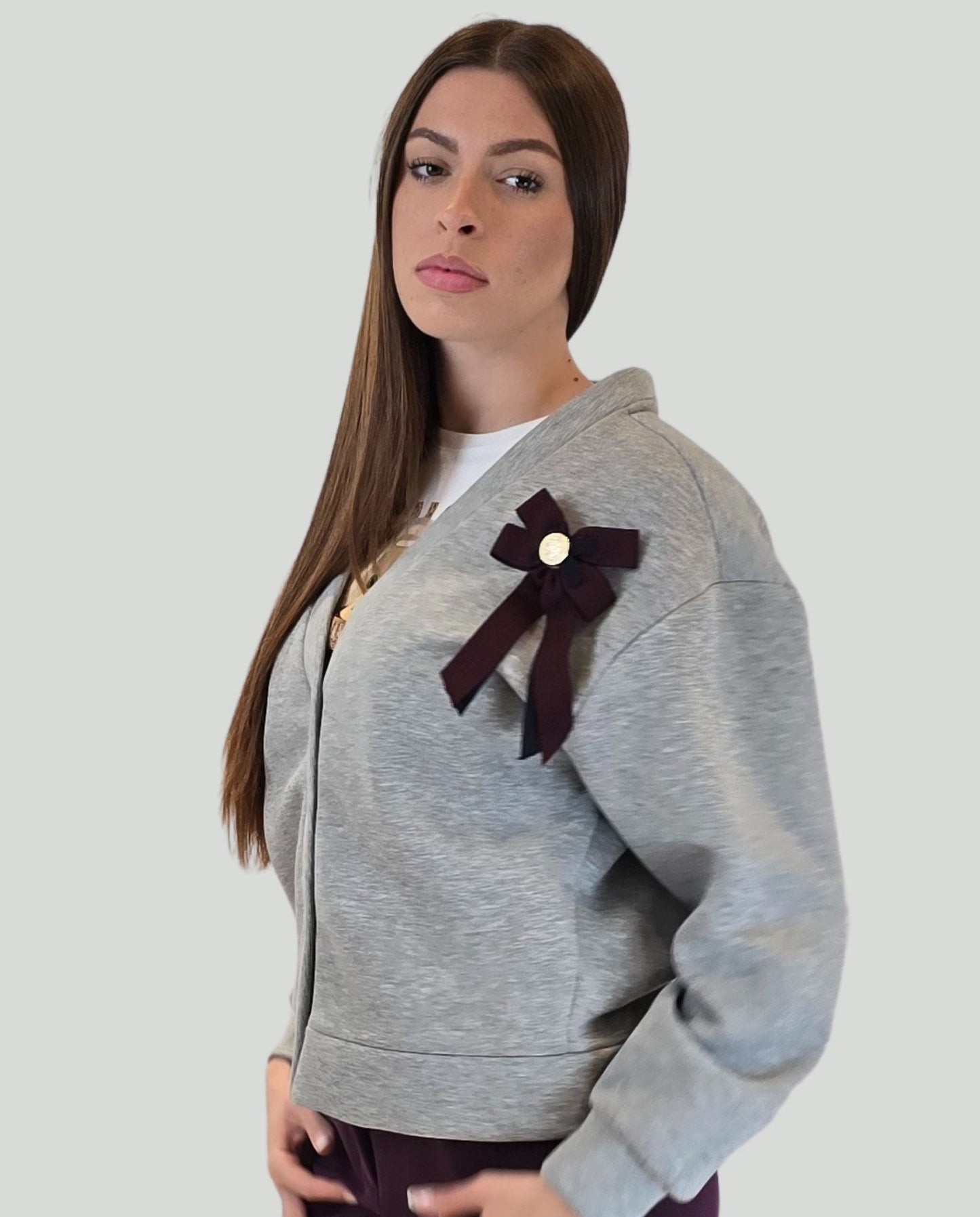 Felpa fiocco Grigio - Soho Moda Mare