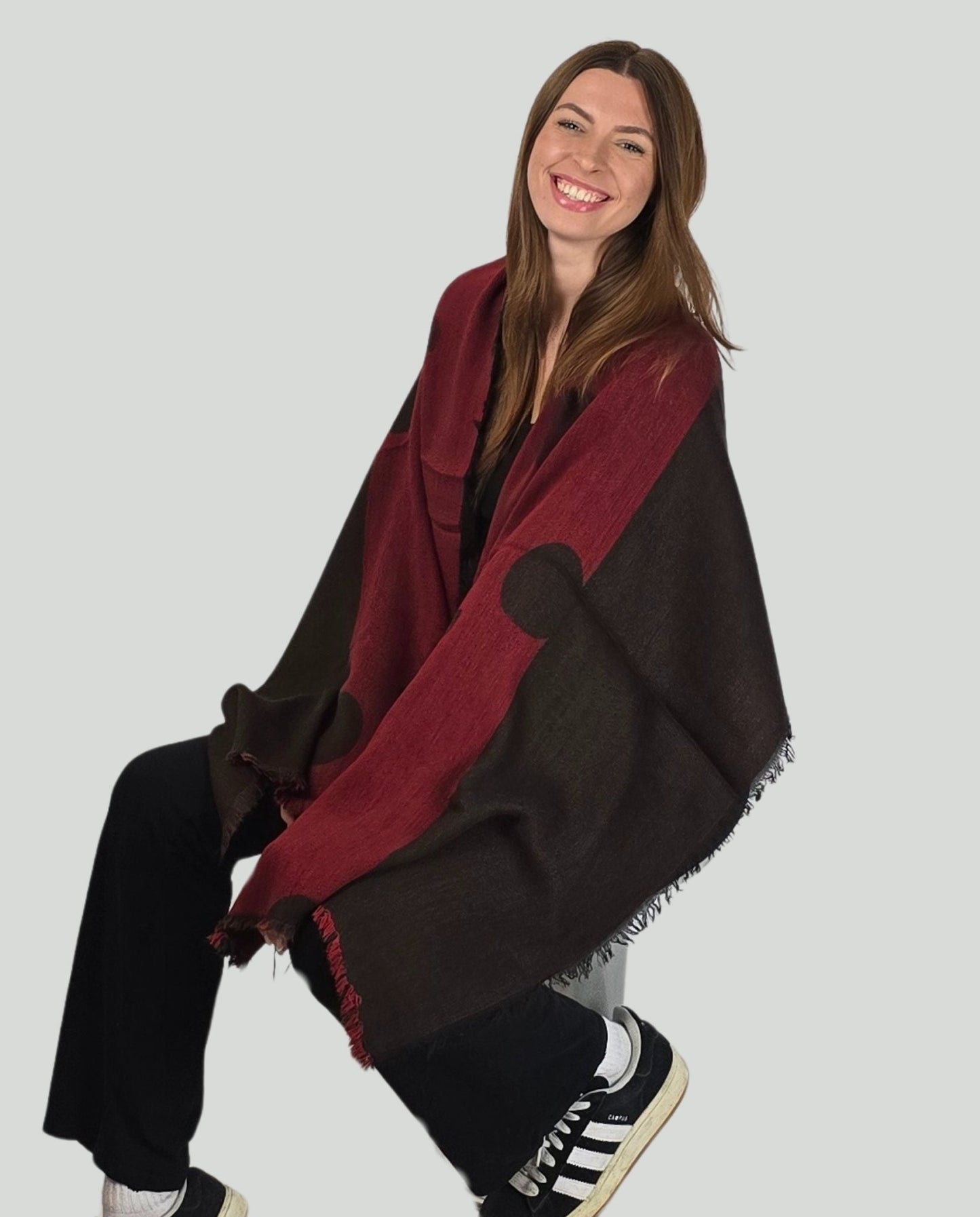 Stola pois Bordò/Moro - Soho Moda Mare