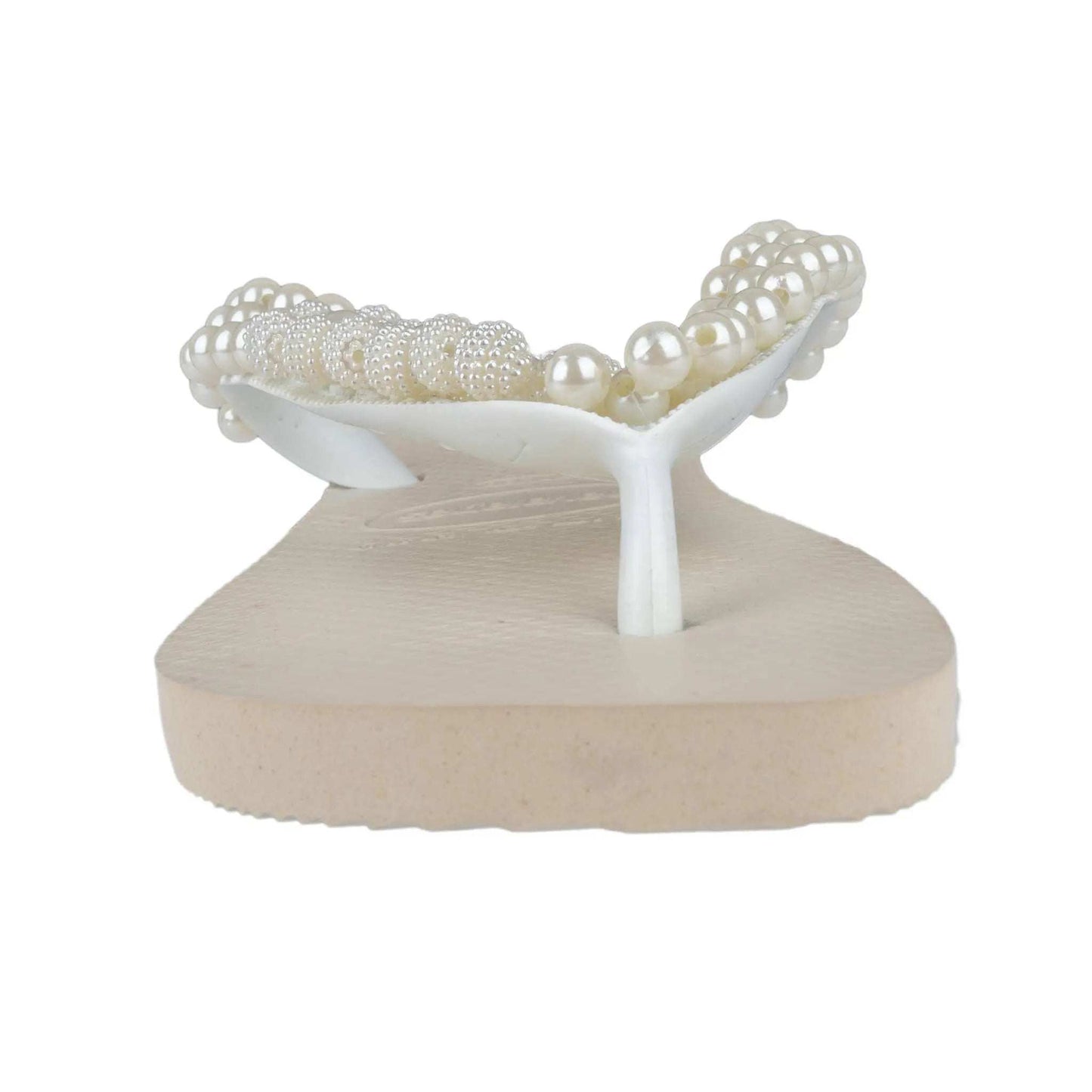 Infradito Havaianas bianco con perle bianche ricamate a mano taglia 37/38
