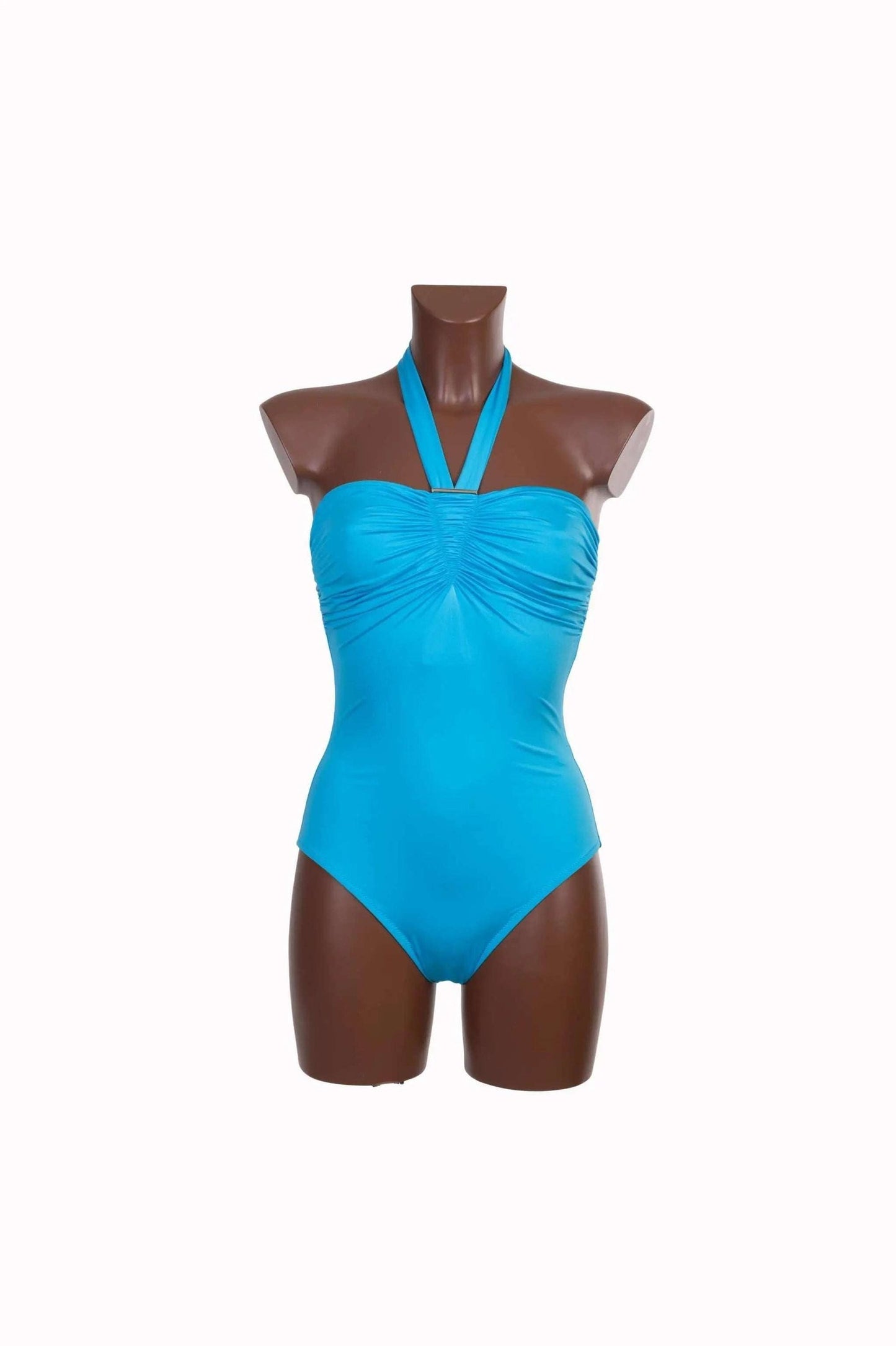 Costume intero da donna modello Crociera colore azzurro senza spalline