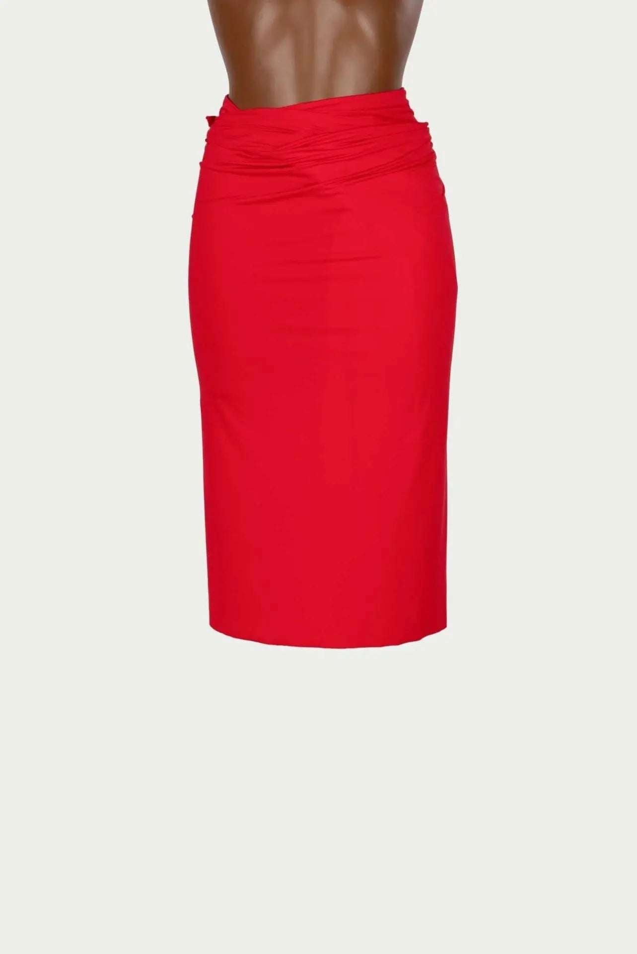 Gonna pareo rossa in morbida lycra elegante e aderente