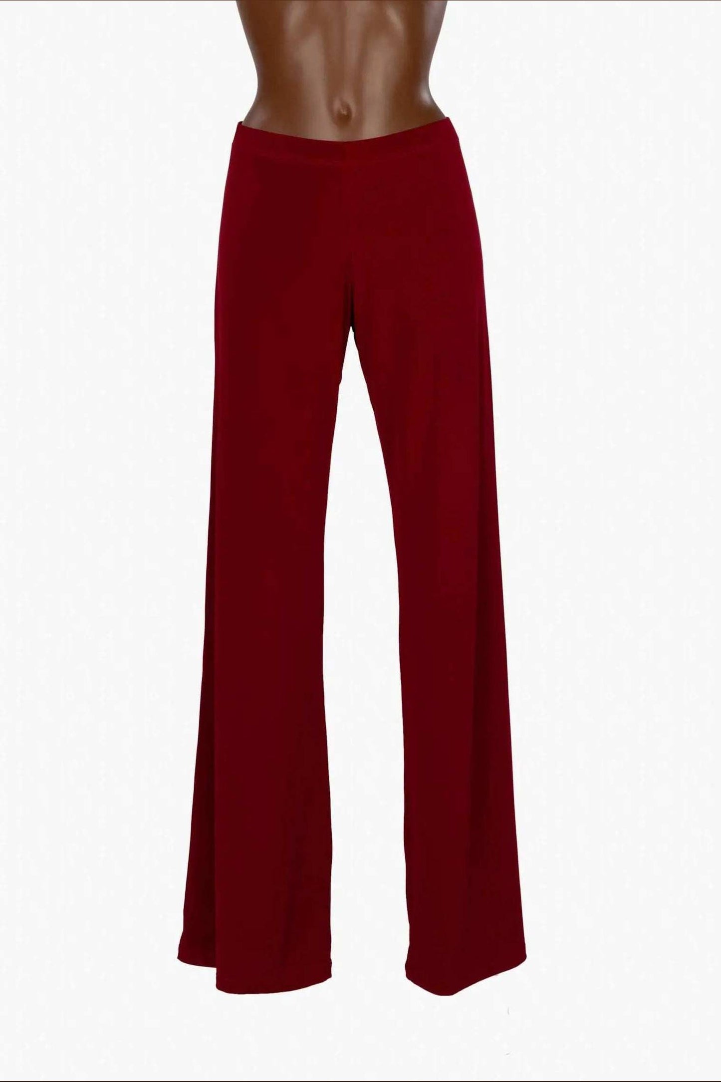 Pantalone T.U pantaloni lunghi tinta unita con elastico in vita colore rosso