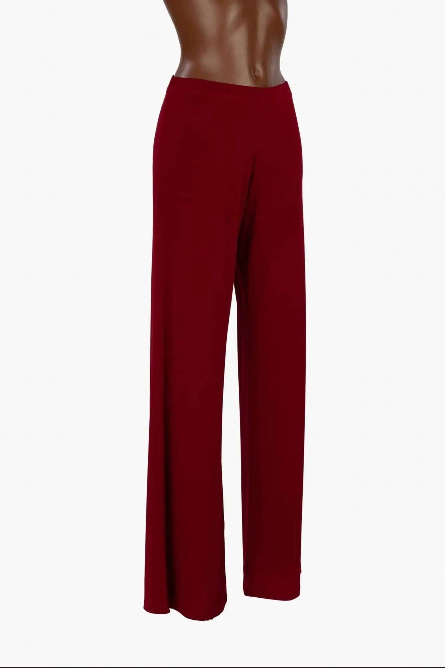 Pantalone T.U lungo tinta unita con elastico in vita e ottima vestibilità rosso