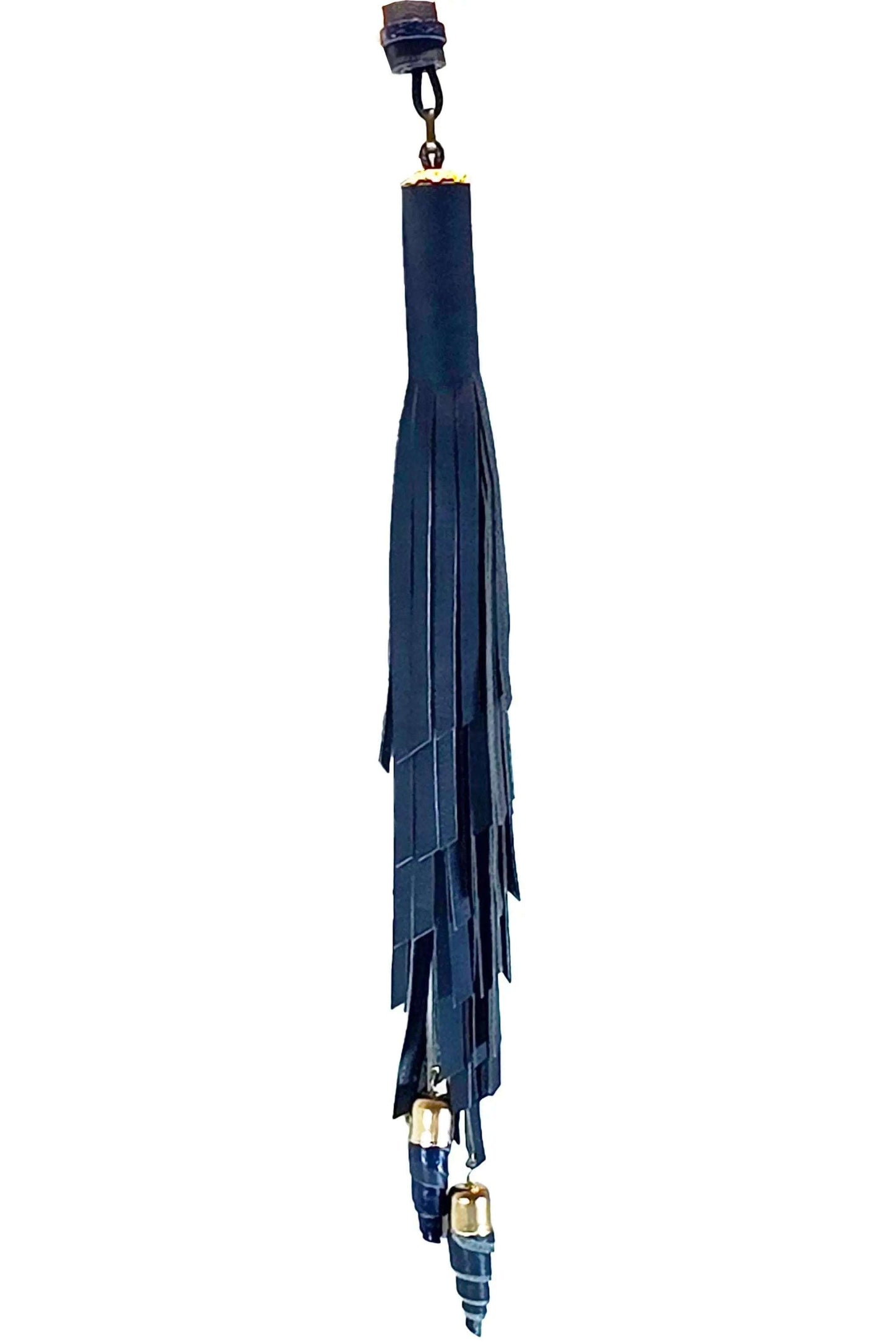 Collana Nappa Deep Ocean blu in vera pelle con nappina lunga e regolabile elegante e fatta a mano