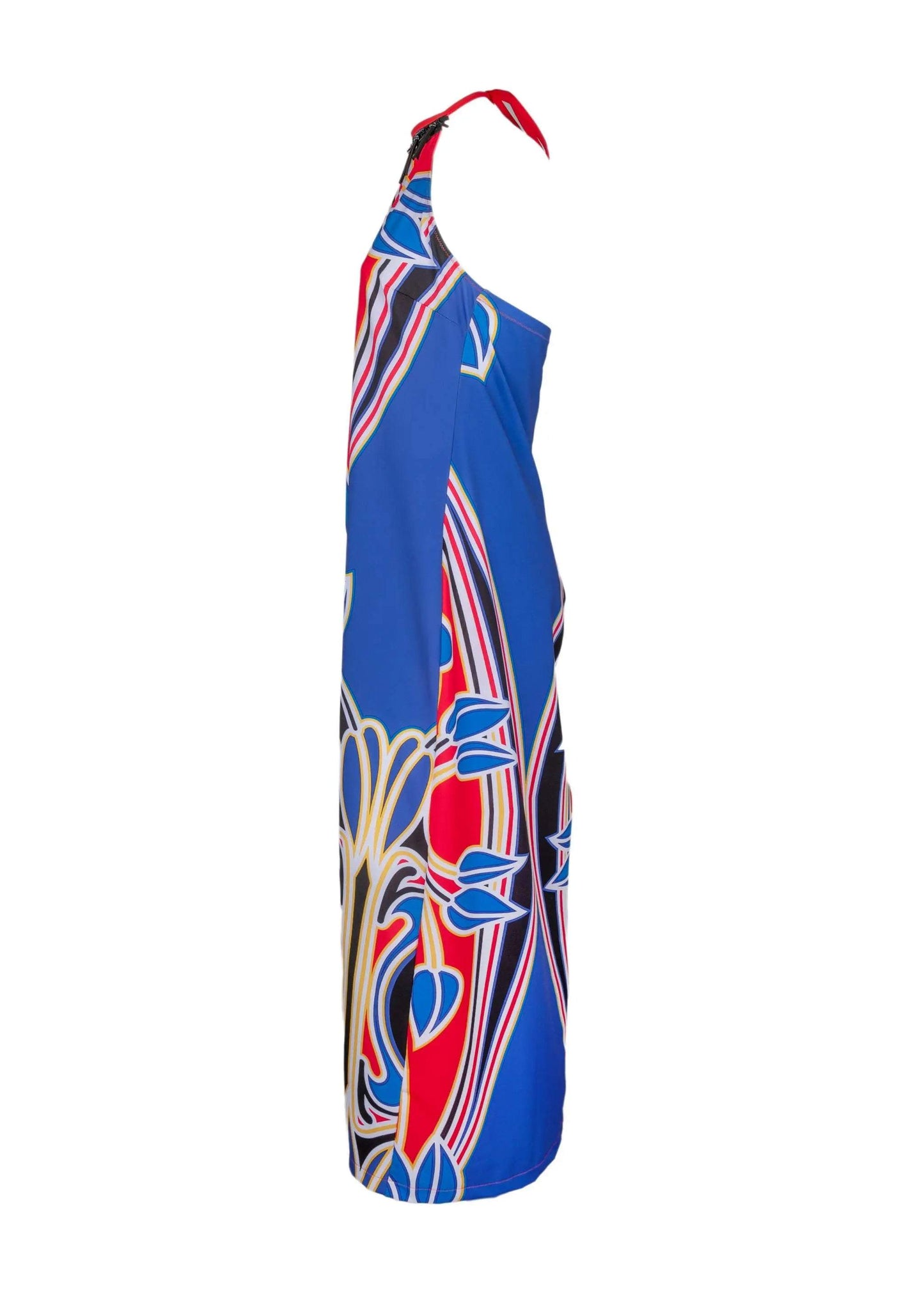 Abito Lungo Valery elegant lycra floral maxi dress with halter neck and open back