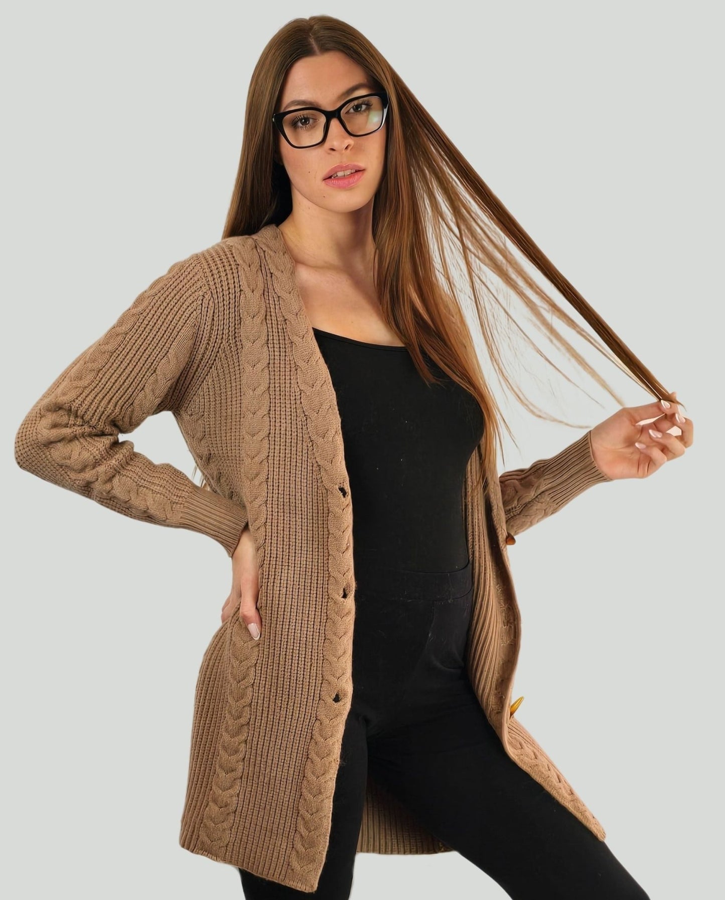 Cardigan lavorato - Soho Moda Mare