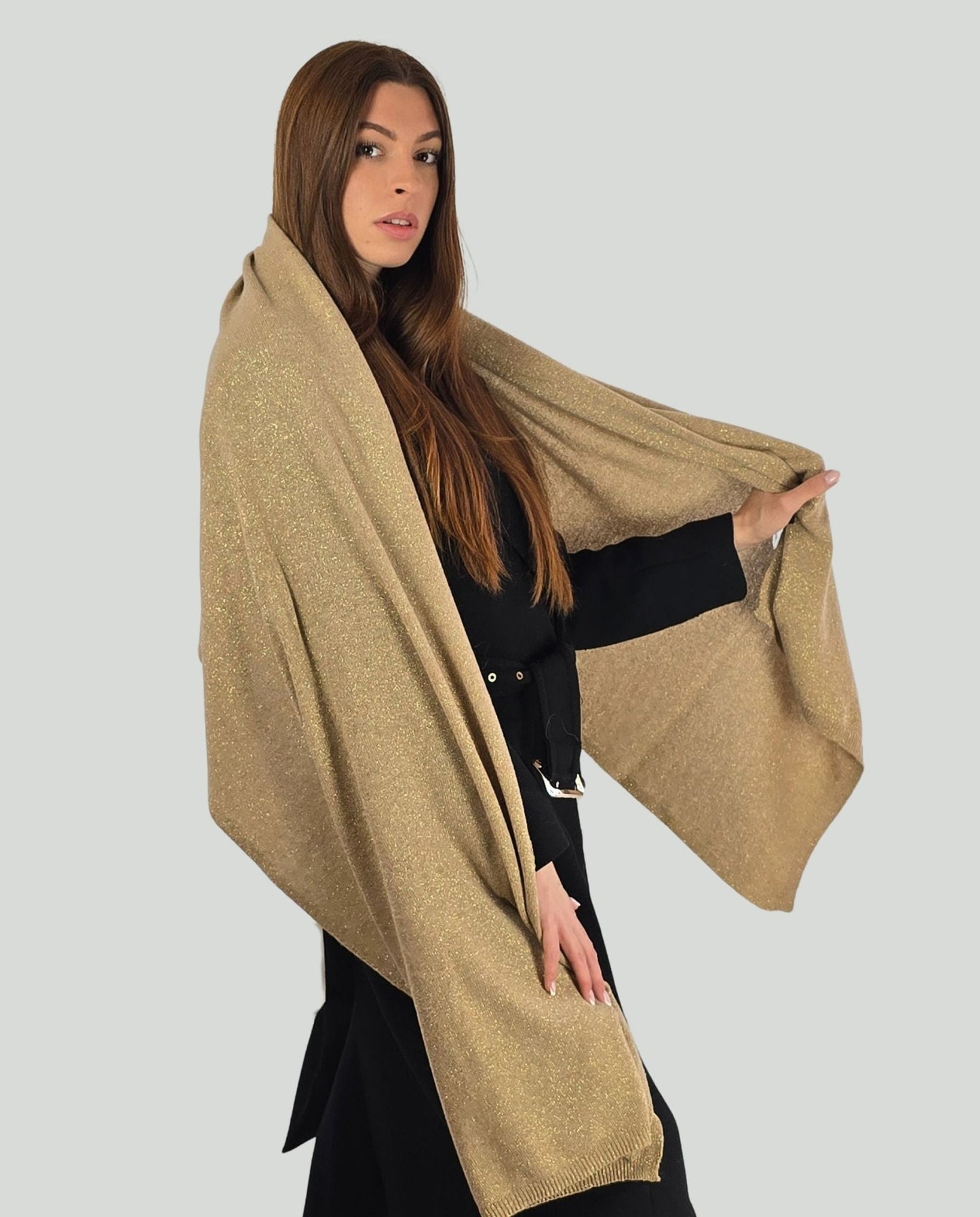 Sciarpa lurex Beige - Soho Moda Mare