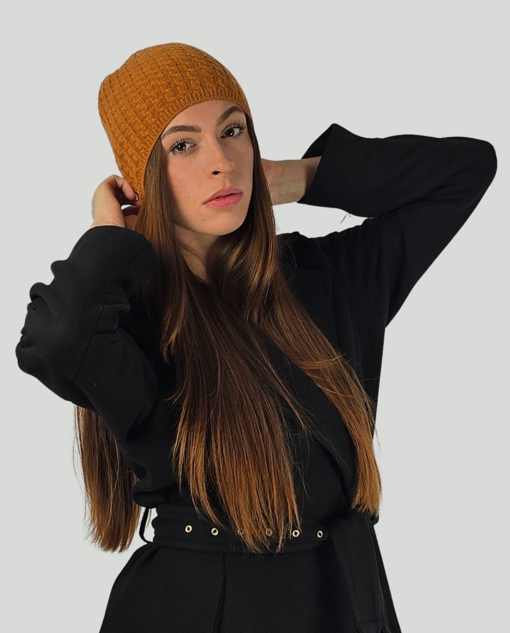 Cuffia cachemire Coccio - Soho Moda Mare