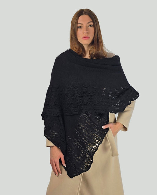 Stola Mohair nero - Soho Moda Mare