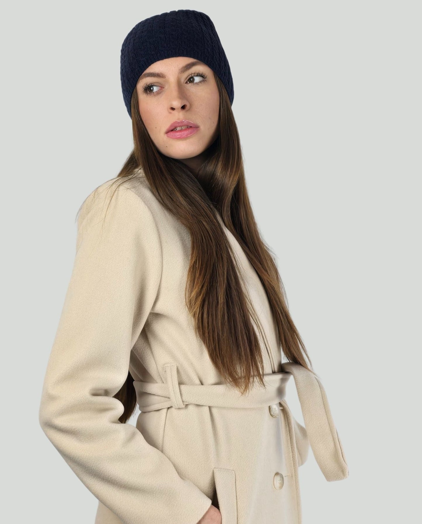 Cuffia cachemire Blu - Soho Moda Mare