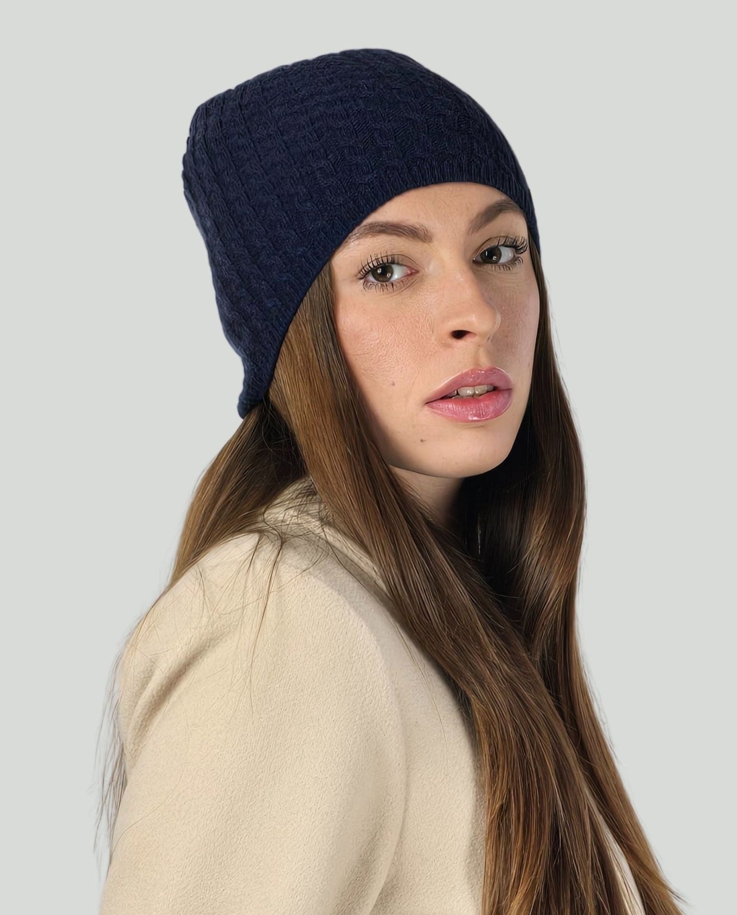 Cuffia cachemire Blu - Soho Moda Mare