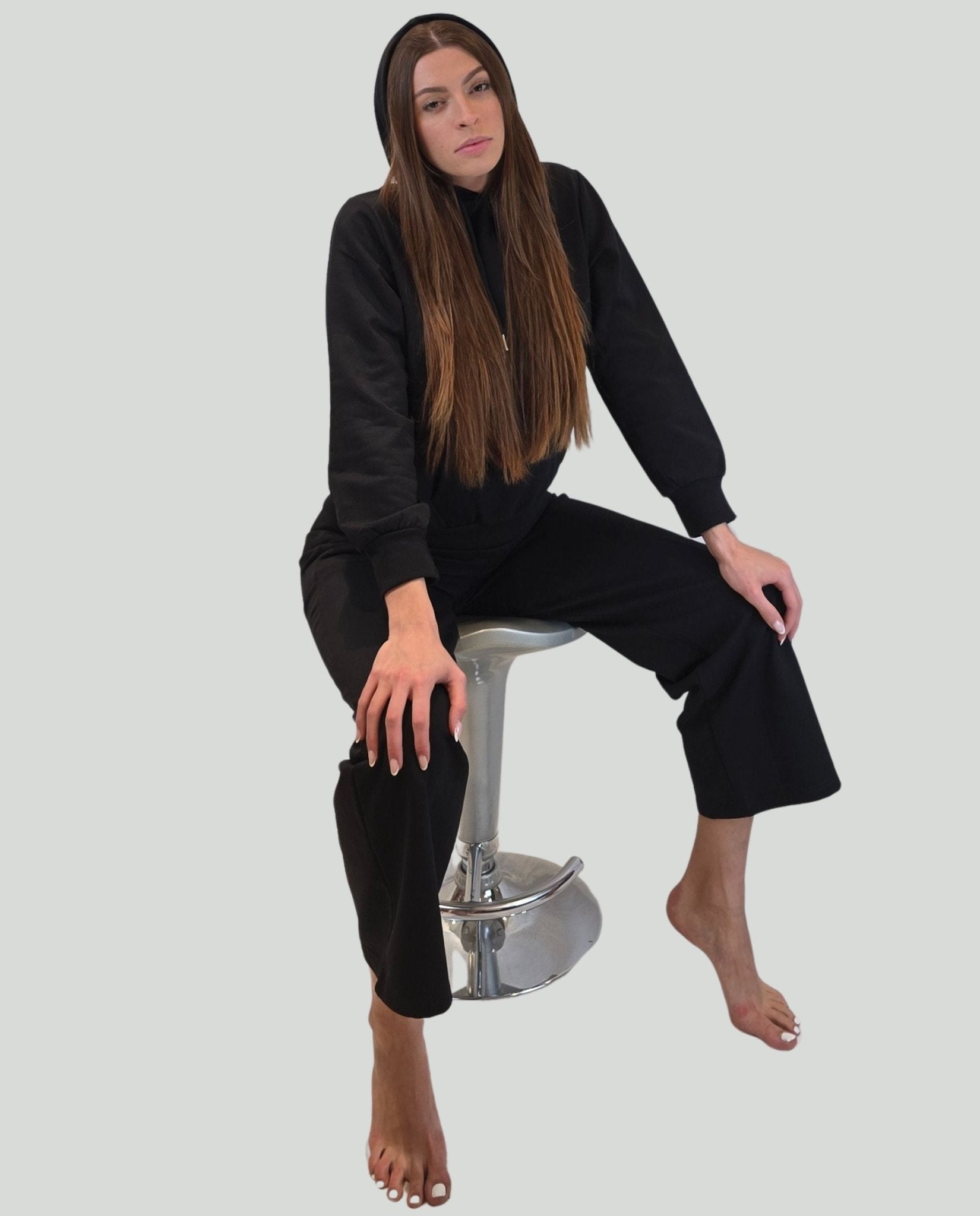 Felpa cappuccio Nero - Soho Moda Mare