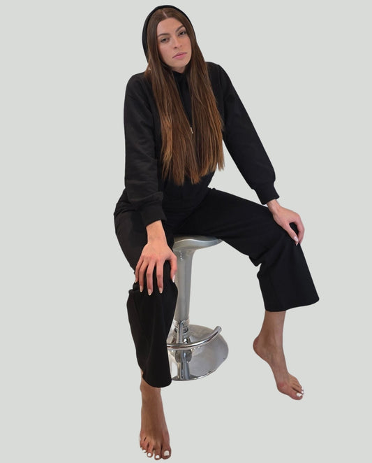 Felpa cappuccio Nero - Soho Moda Mare