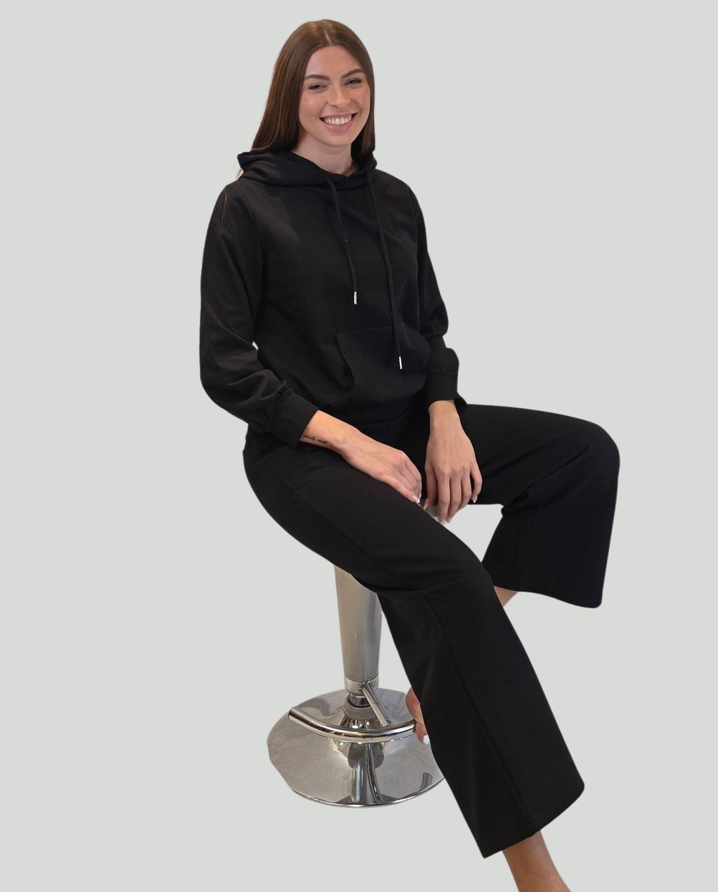 Felpa cappuccio Nero - Soho Moda Mare