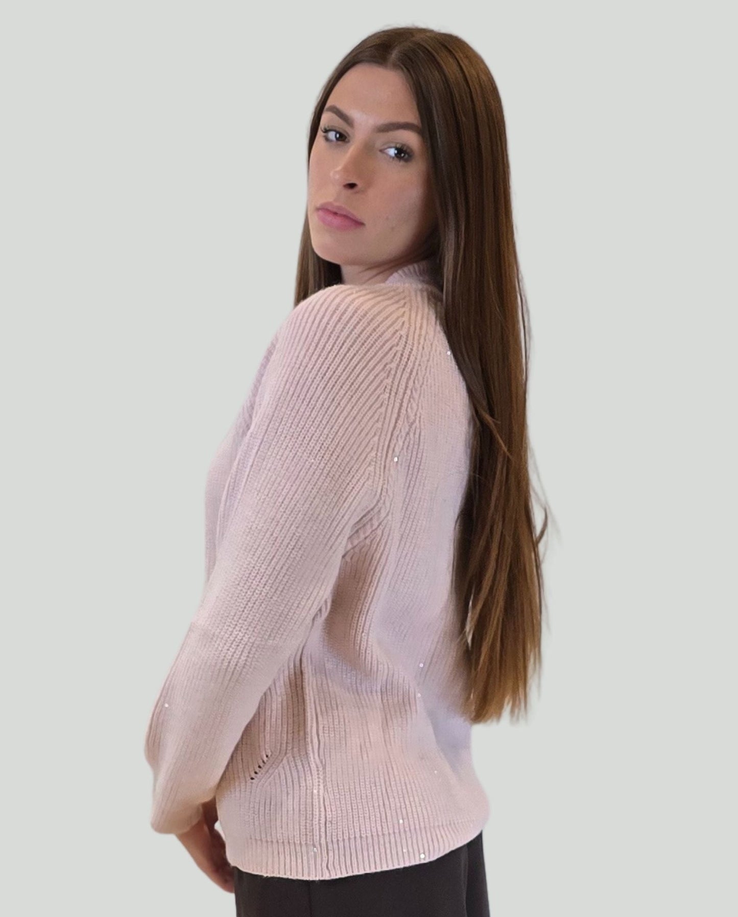 Pullover Cipria punti luce - Soho Moda Mare