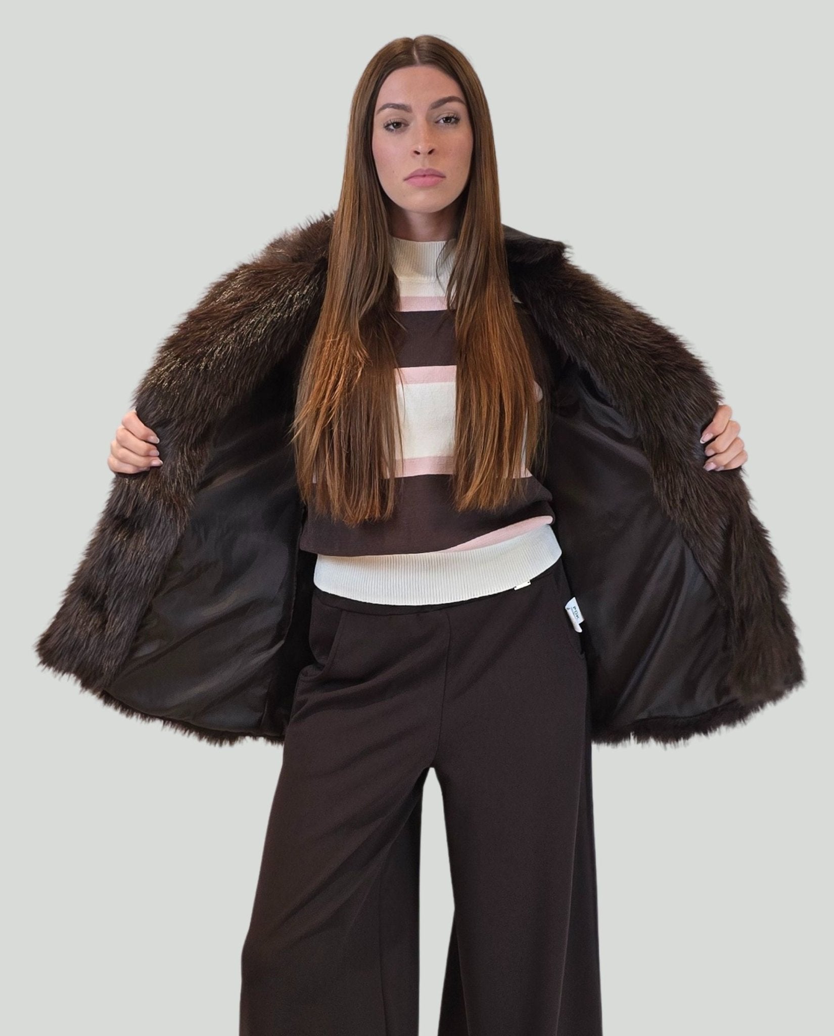 Gilet pelliccia moka - Soho Moda Mare