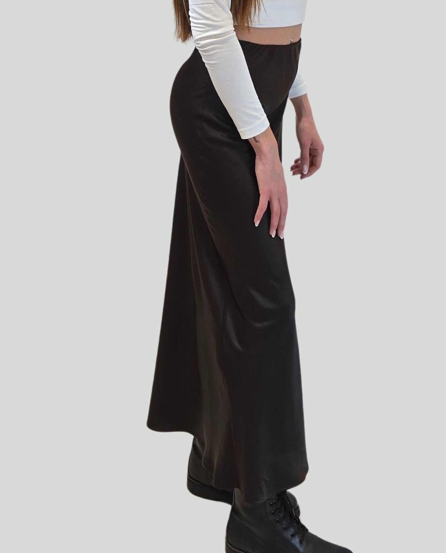 Gonna raso moka - Soho Moda Mare