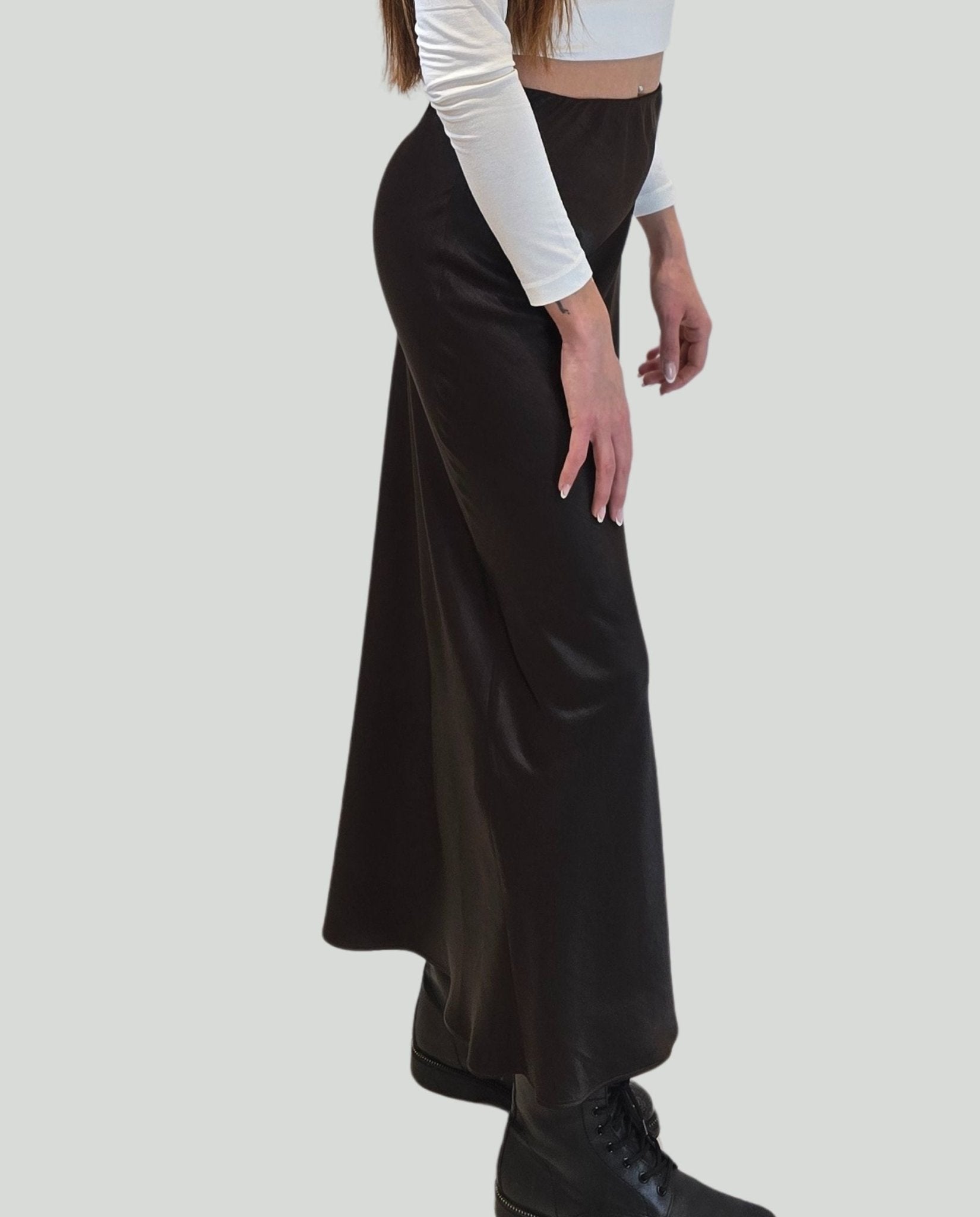 Gonna raso moka - Soho Moda Mare