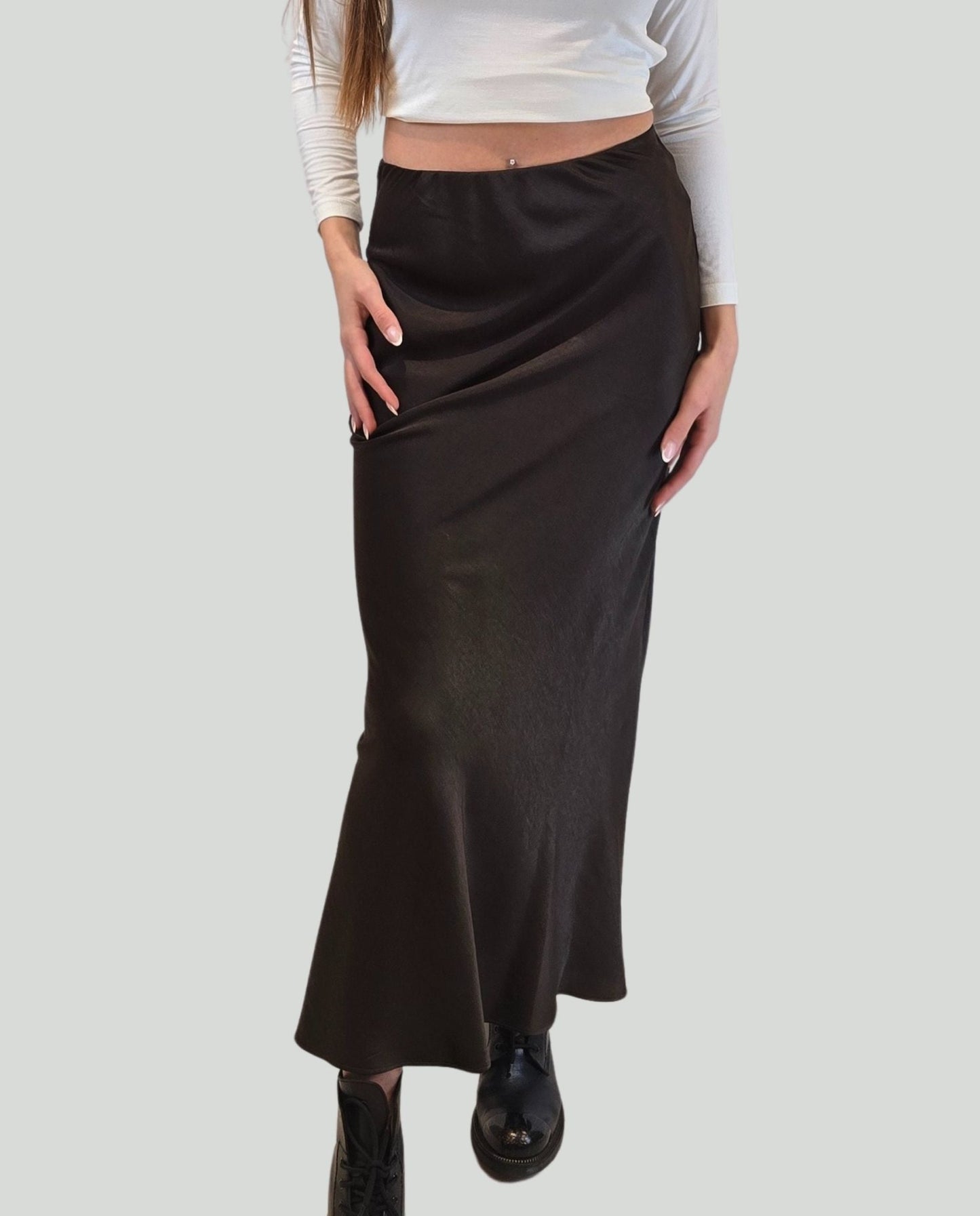 Gonna raso moka - Soho Moda Mare