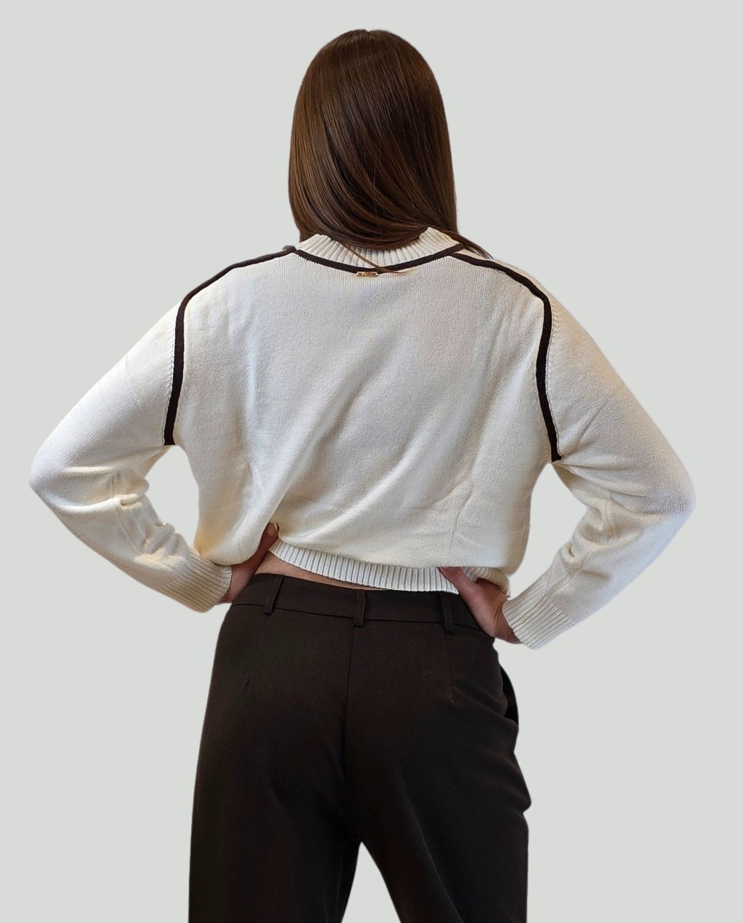 Pullover riga a contrasto - Soho Moda Mare