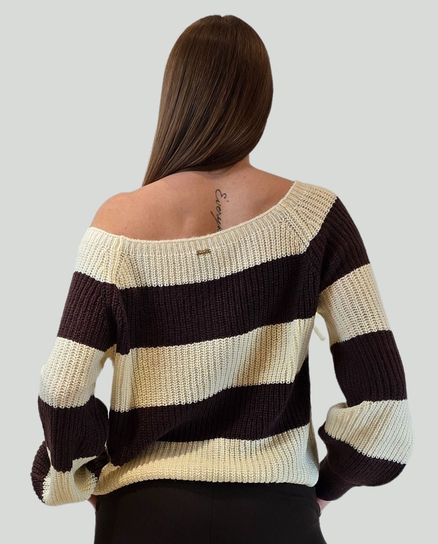 Pullover Burro/Moka - Soho Moda Mare