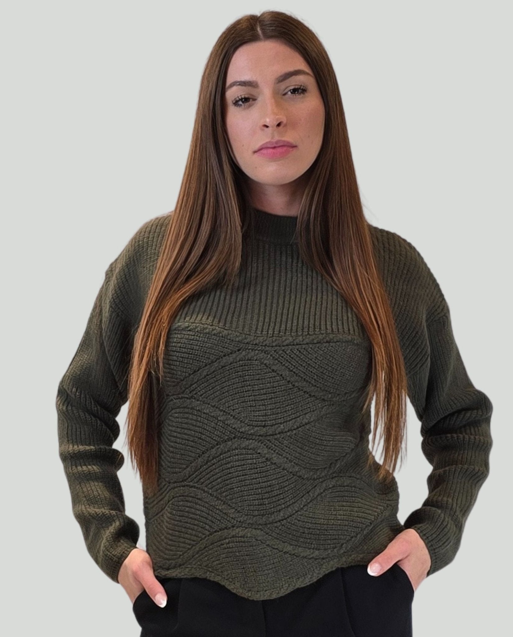 Pollover Militare onde - Soho Moda Mare