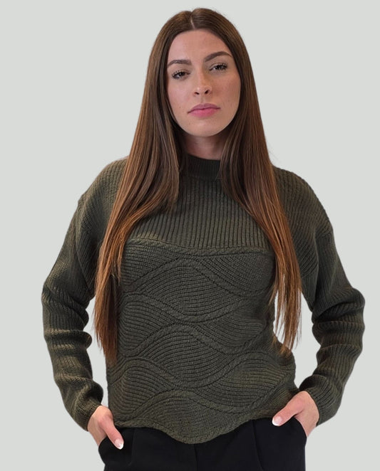 Pollover Militare onde - Soho Moda Mare