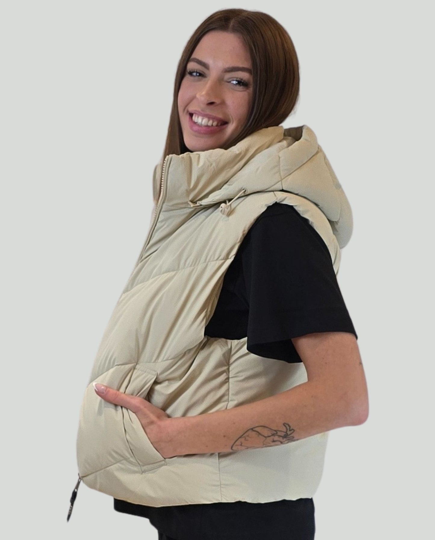 Piumino smanicato Sabbia - Soho Moda Mare