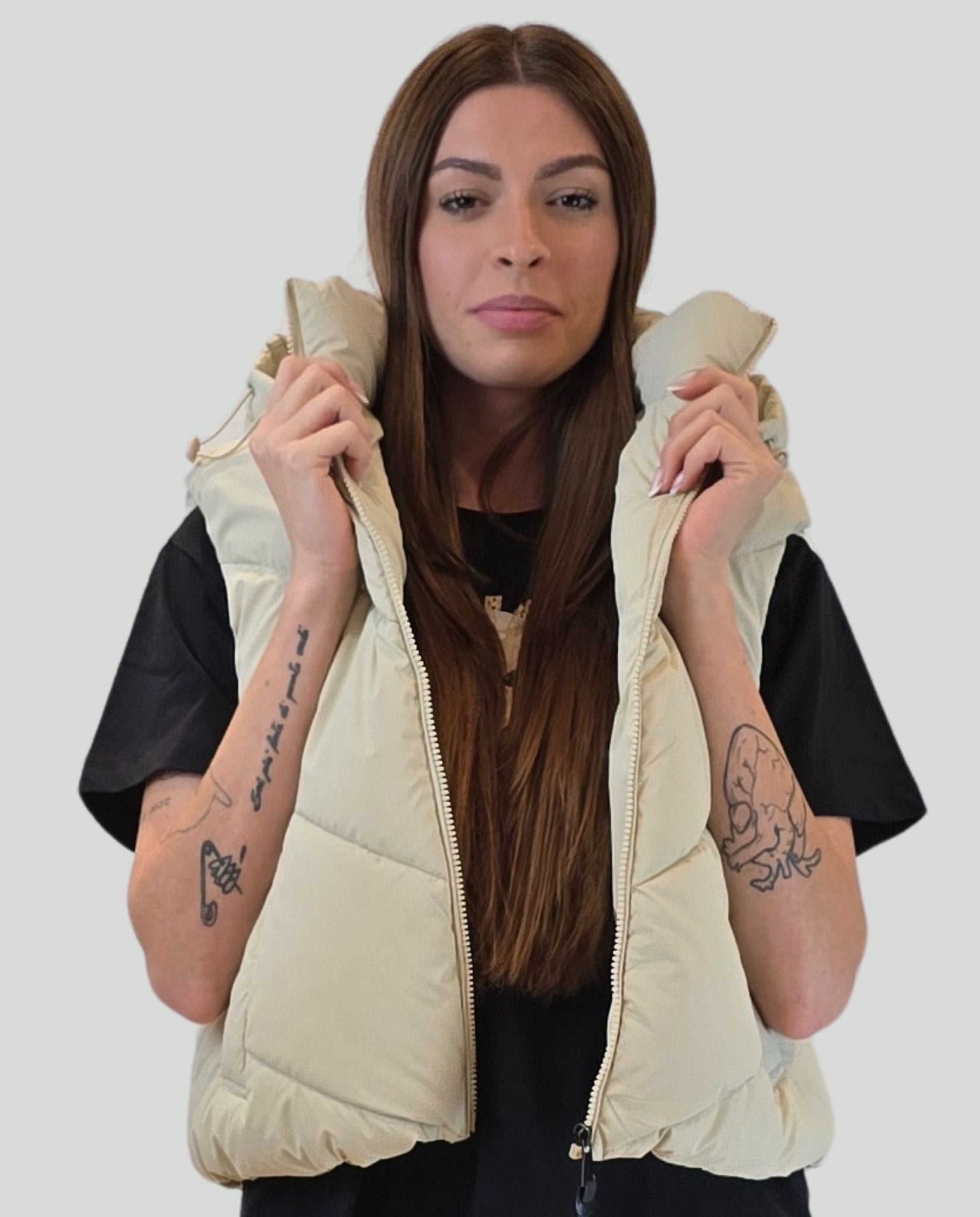 Piumino smanicato Sabbia - Soho Moda Mare