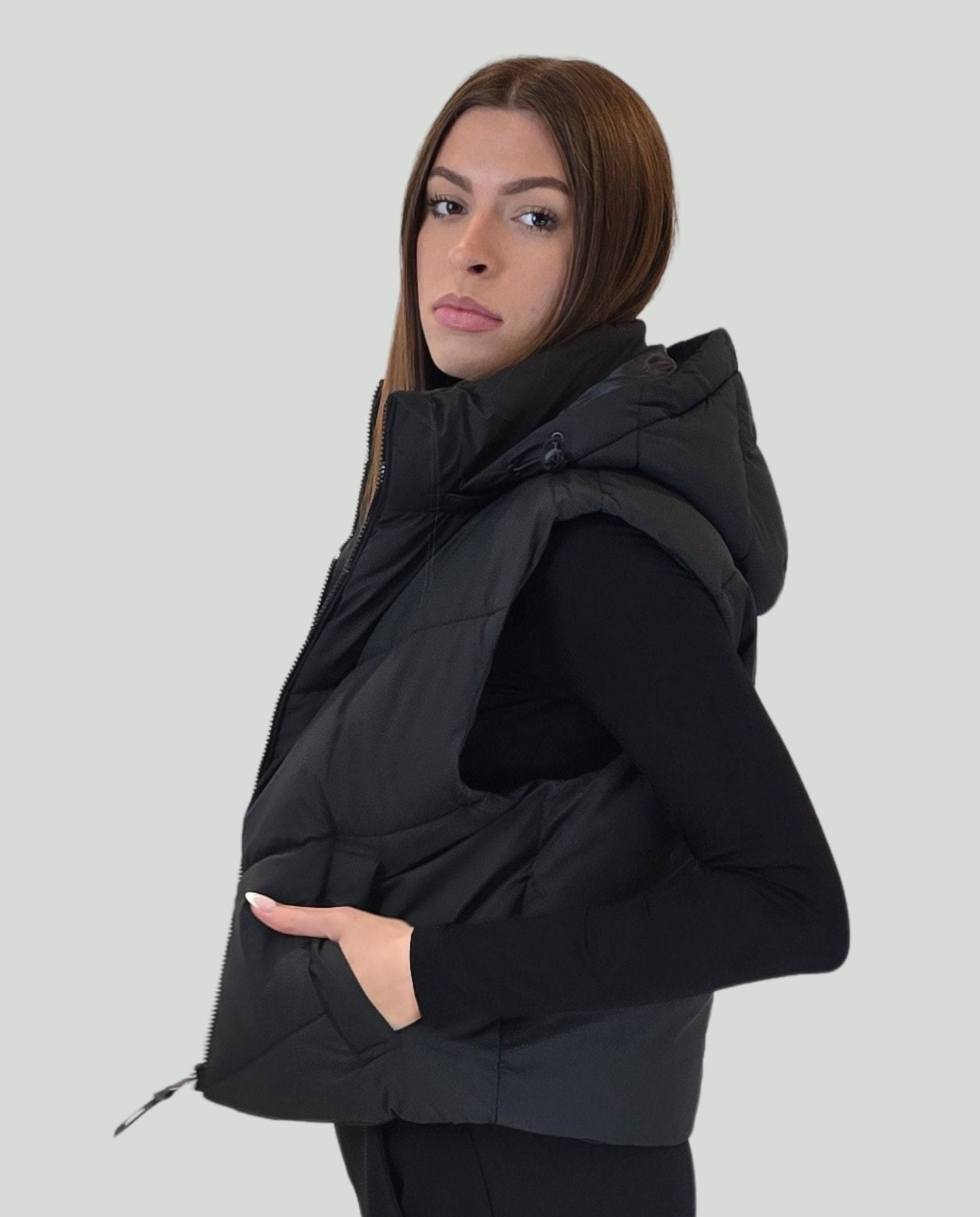 Piumino smanicato Nero - Soho Moda Mare