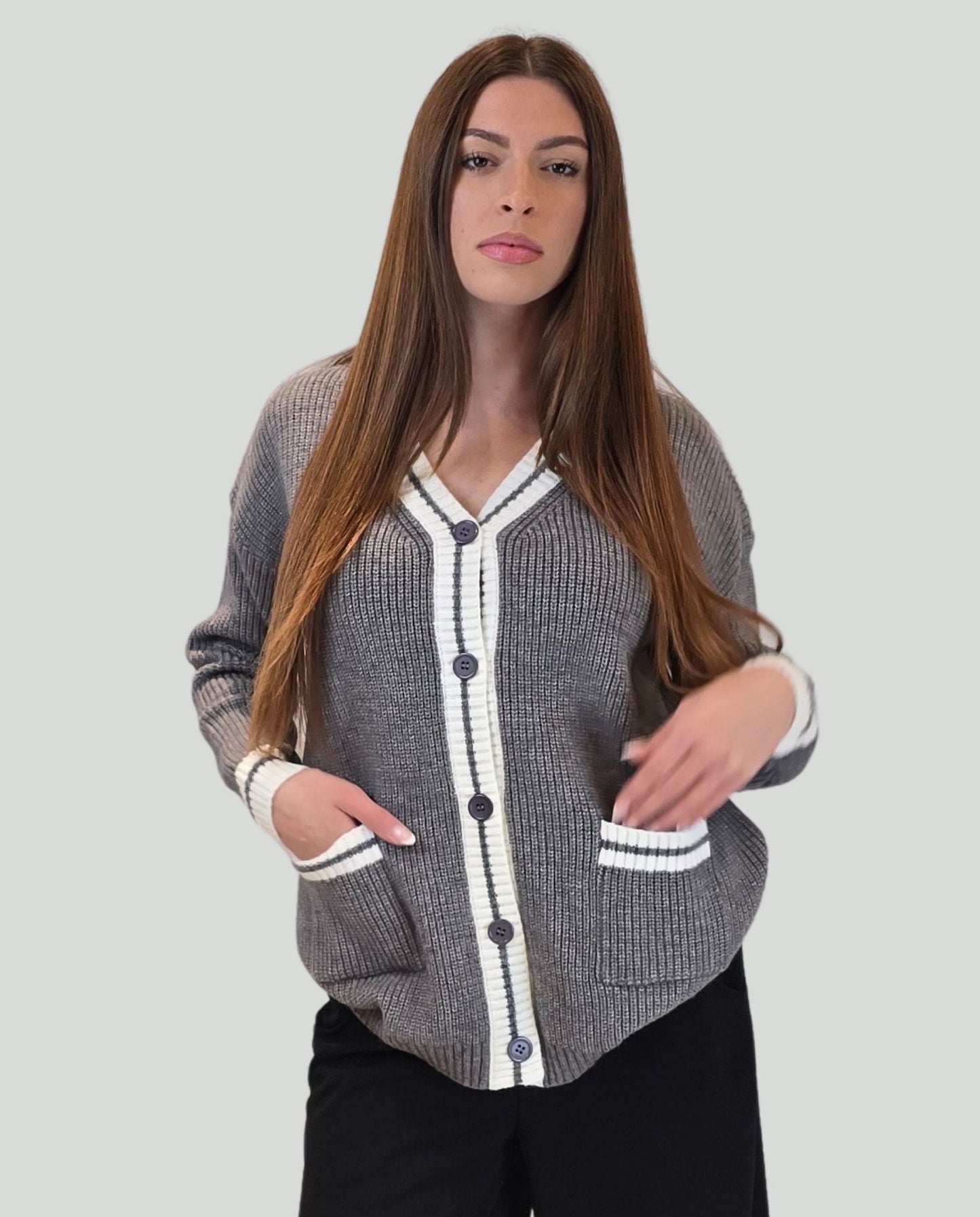 Cardigan con bottoni - Soho Moda Mare