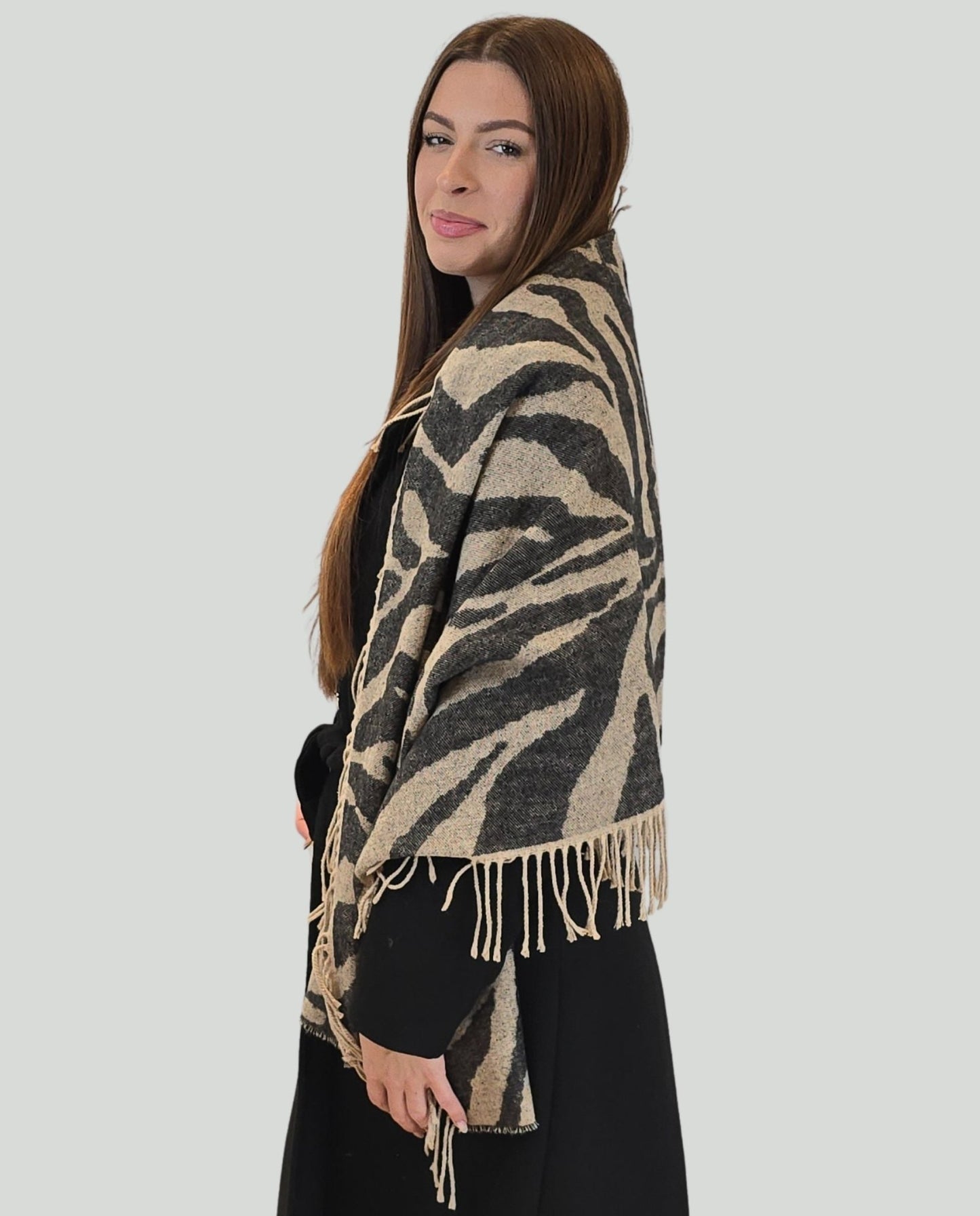 Sciarpa Zebrata frange - Soho Moda Mare