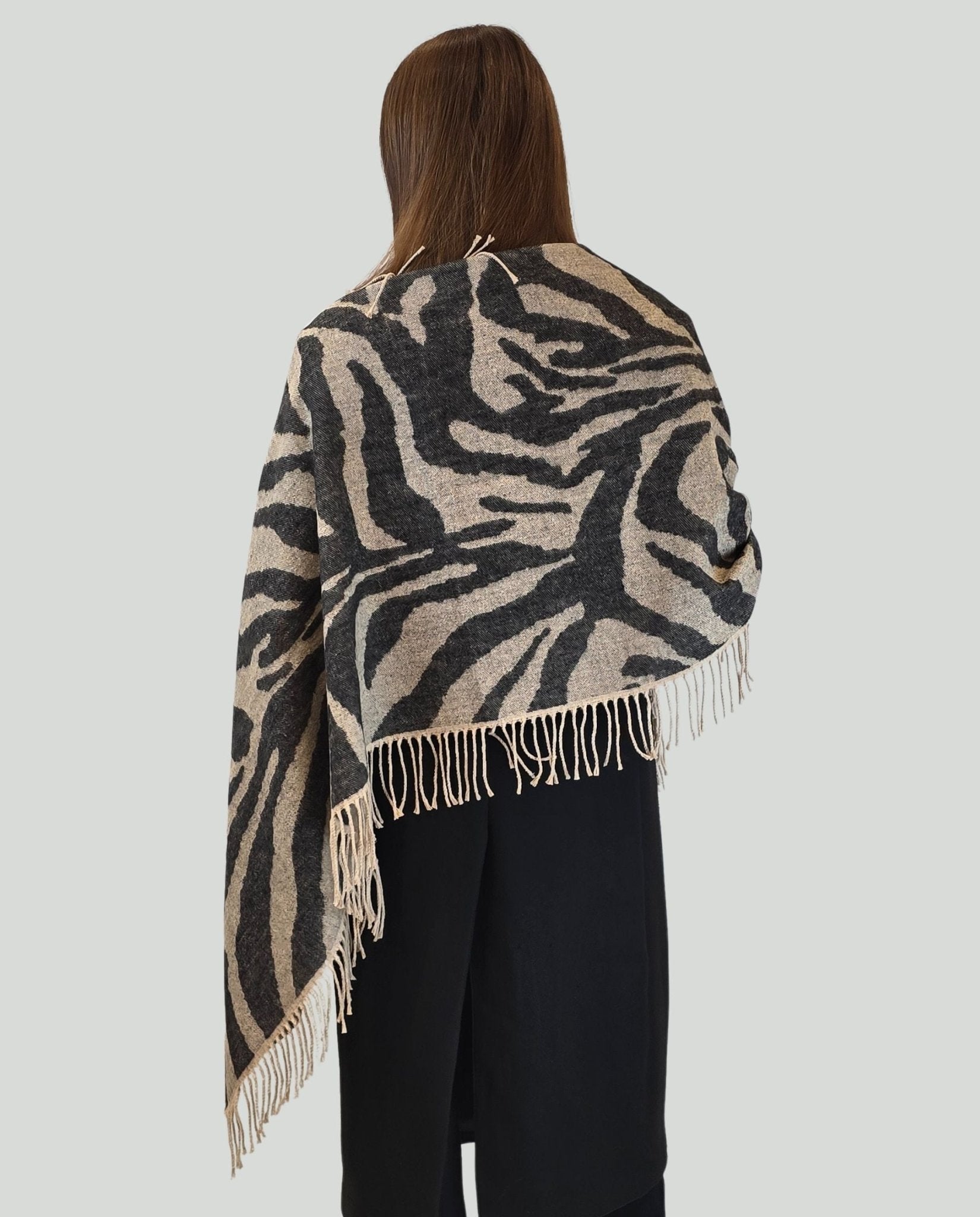 Sciarpa Zebrata frange - Soho Moda Mare