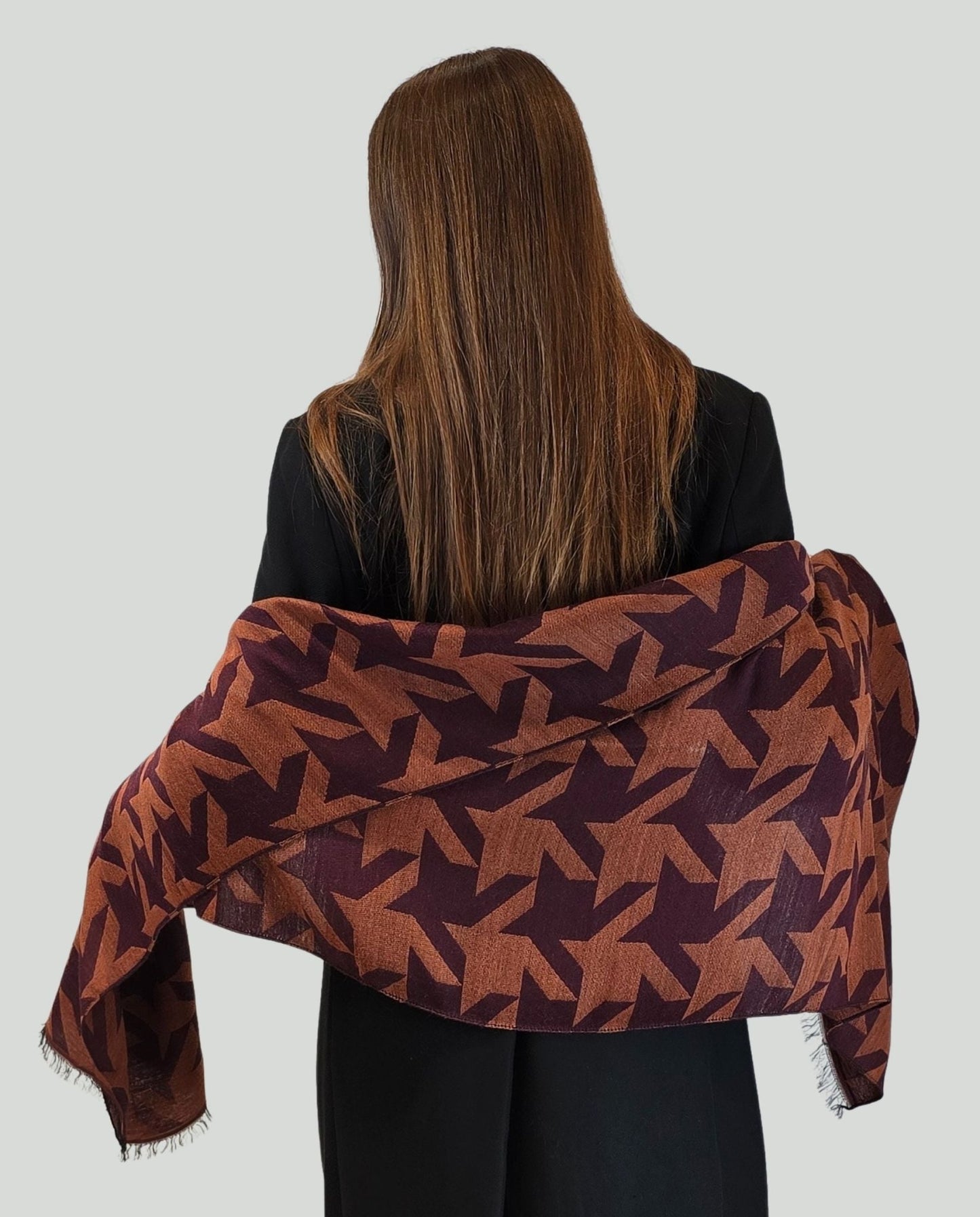 Sciarpa pied poule Coccio/Bordò - Soho Moda Mare