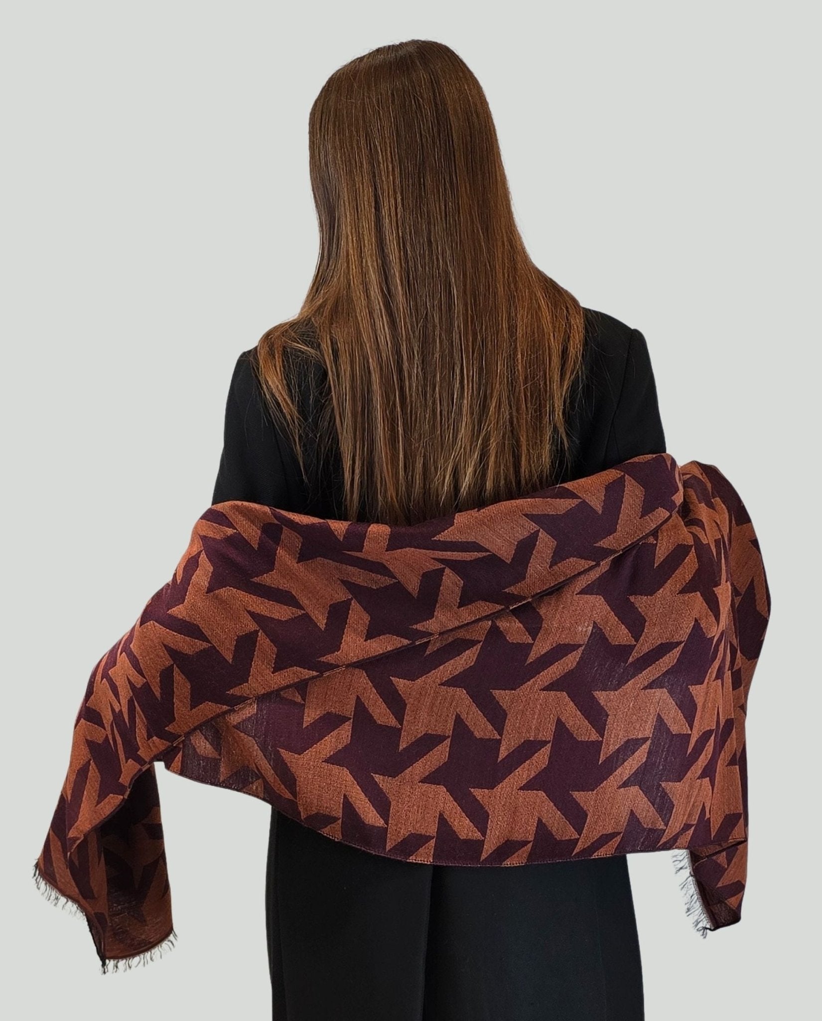 Sciarpa pied poule Coccio/Bordò - Soho Moda Mare