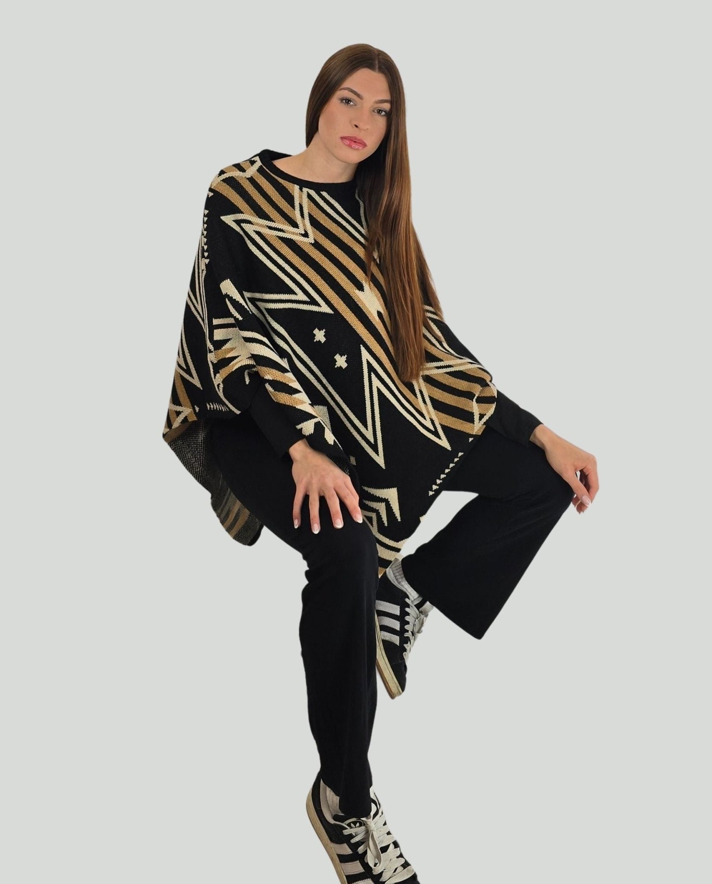 Poncho fant.Nero - Soho Moda Mare