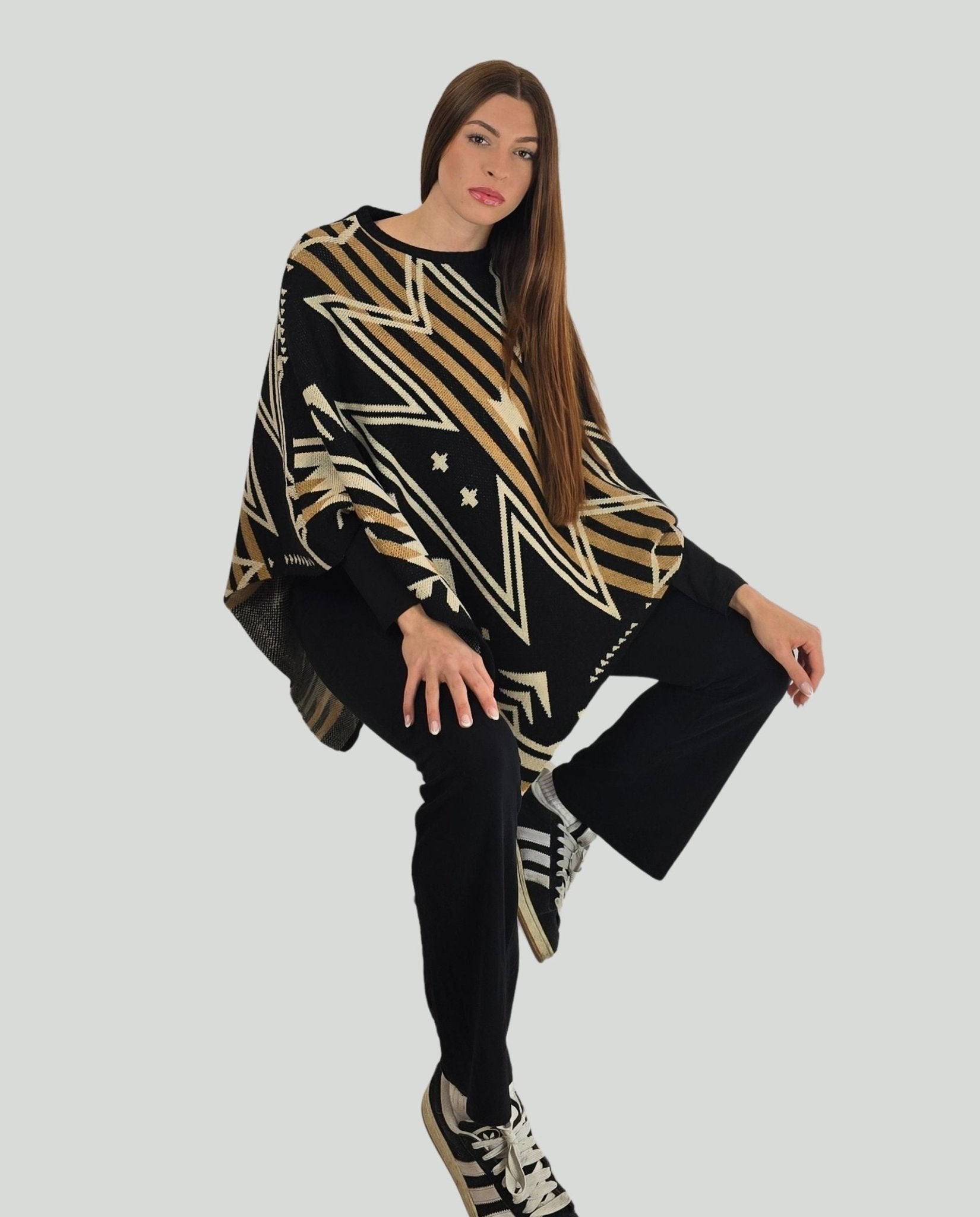 Poncho fant.Nero - Soho Moda Mare