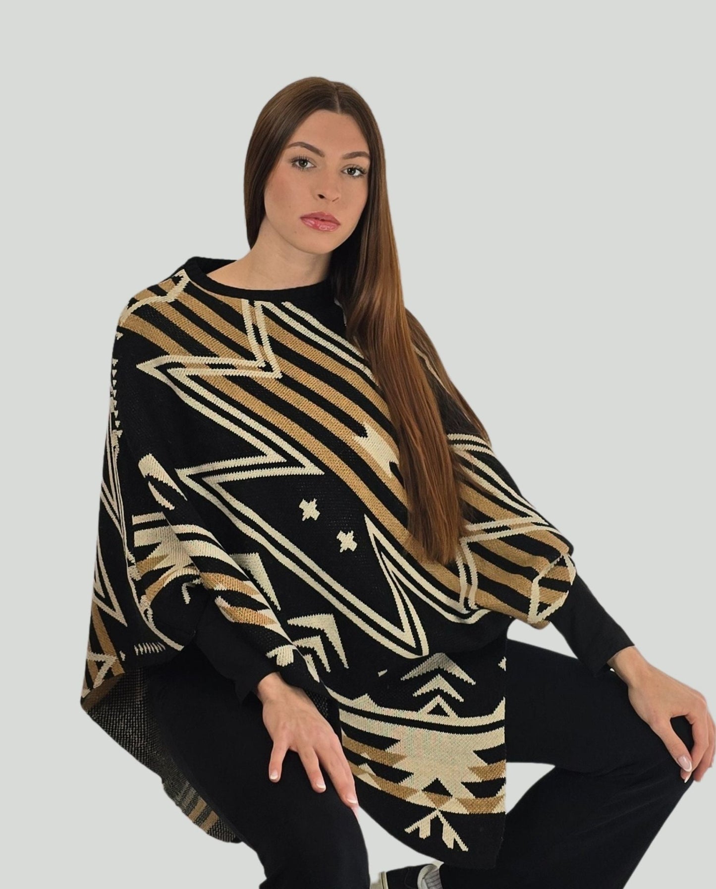 Poncho fant.Nero - Soho Moda Mare