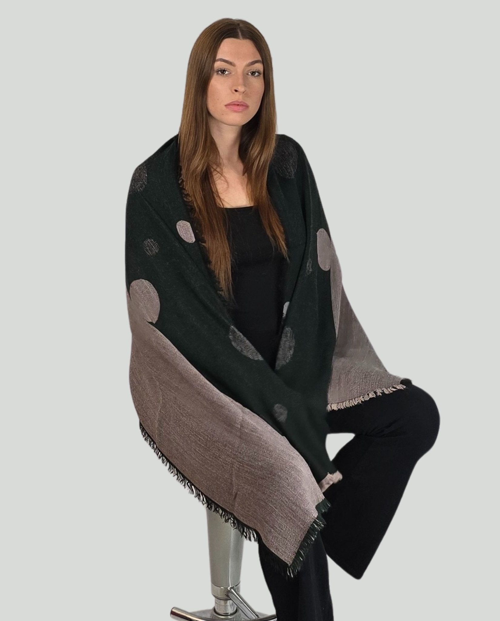 Stola pois Verde/Rosa - Soho Moda Mare