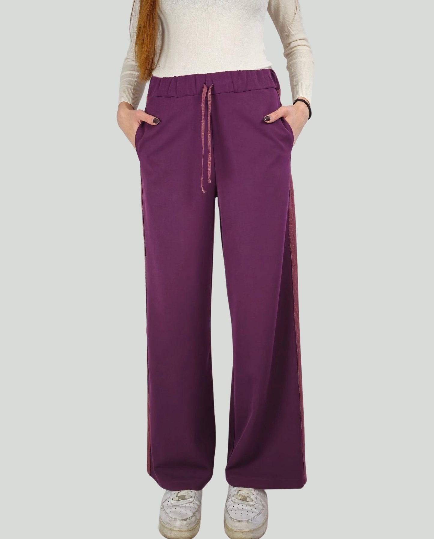 Pantalone Borgogna: Stile con banda laterale - Soho Moda Mare