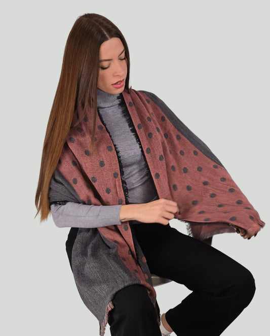 Sciarpa pois Cipolla/Grigio - Soho Moda Mare
