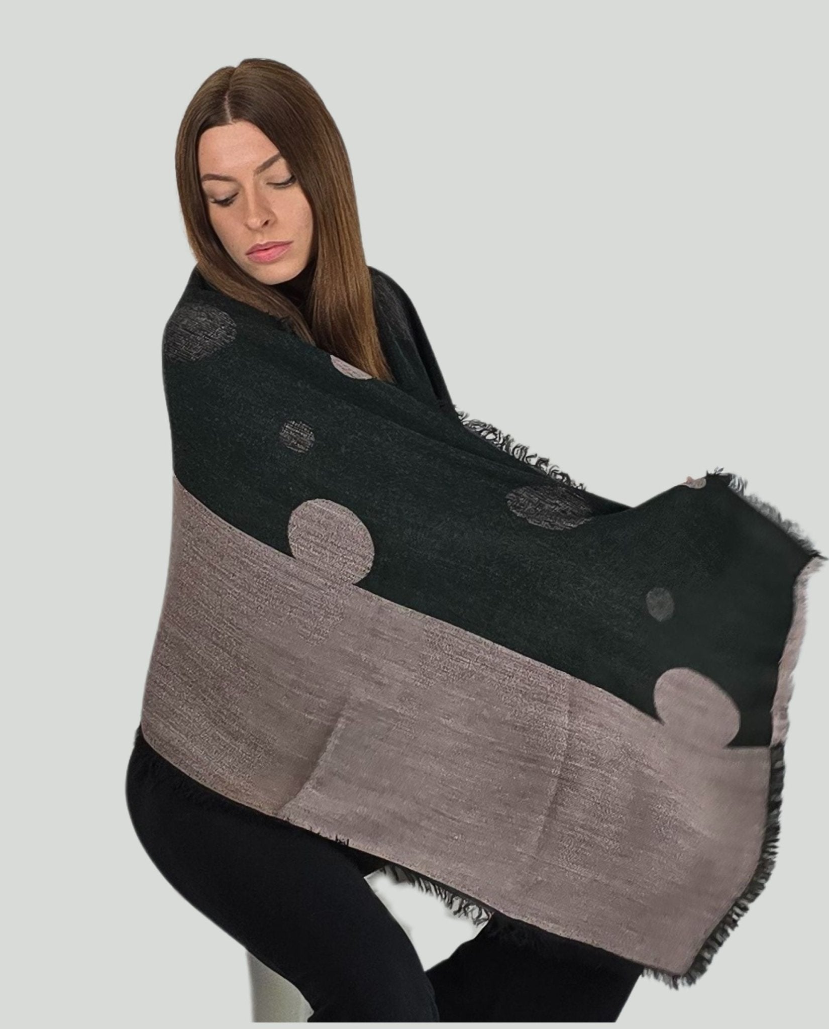 Stola pois Verde/Rosa - Soho Moda Mare