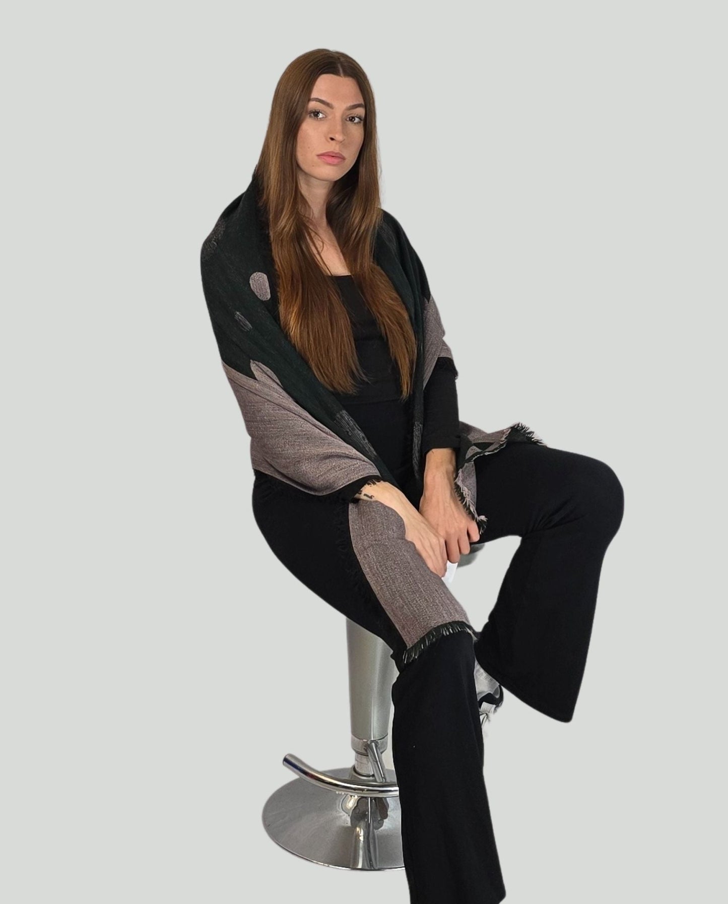 Stola pois Verde/Rosa - Soho Moda Mare