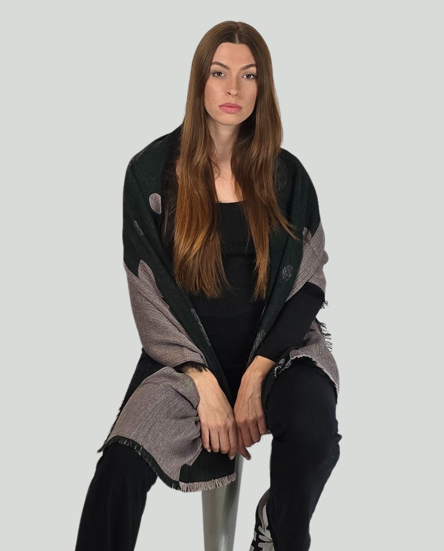 Stola pois Verde/Rosa - Soho Moda Mare